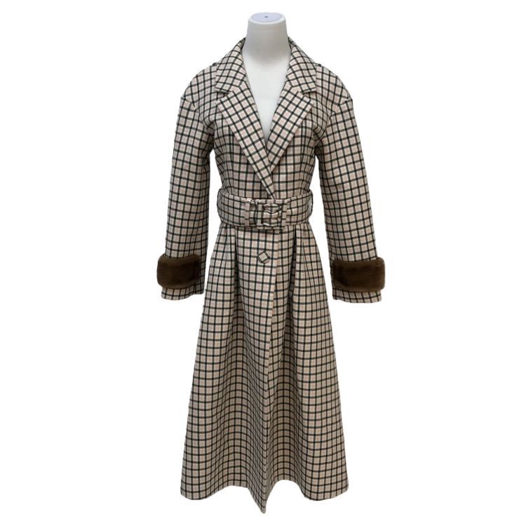 Fendi Fendi Plaid Mink Trim Wool Coat Size 38 Size XS / US 0-2 / IT 36-38 - 1 Thumbnail