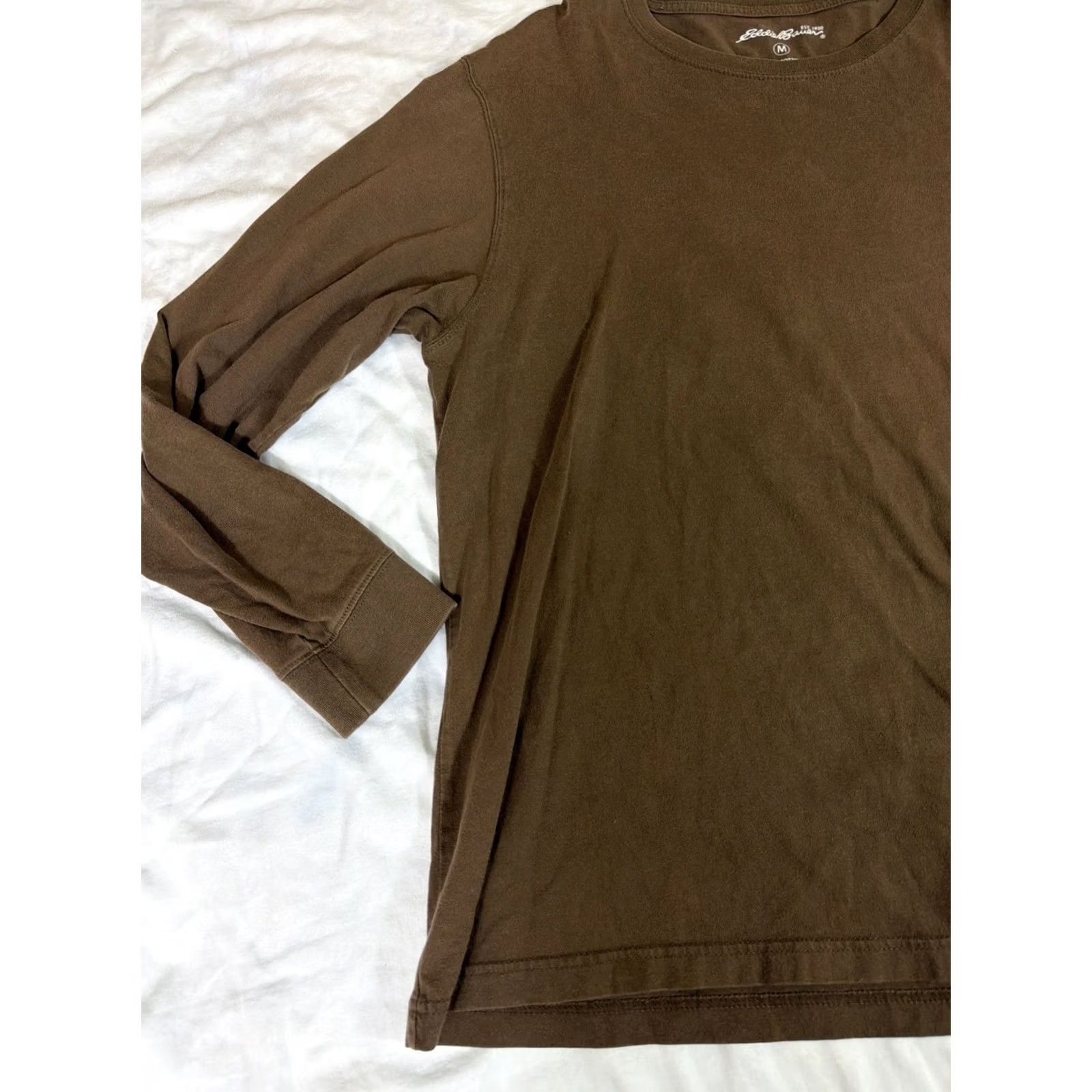 Eddie Bauer Eddie Bauer Men’s T-Shirt Long Sleeve Brown Cotton M Regular Shirt Mens Brown Long Sleeve Cotton T Shirt Size US M / EU 48-50 / 2 - 2 Thumbnail