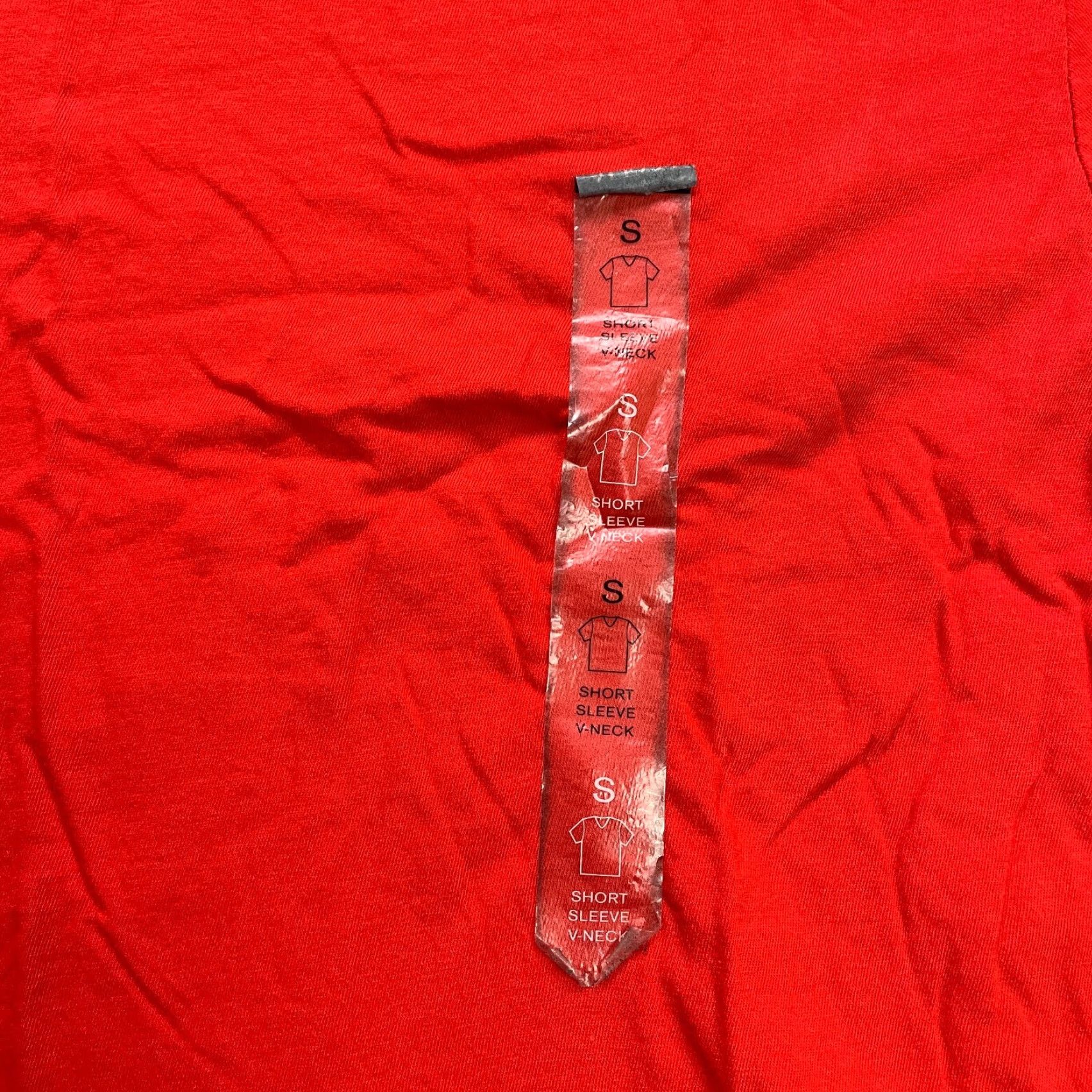 Alfani Vintage Alfani Men’s T-Shirt Small Red Solid V-Neck Cotton Short Sleeve Size US S / EU 44-46 / 1 - 3 Thumbnail