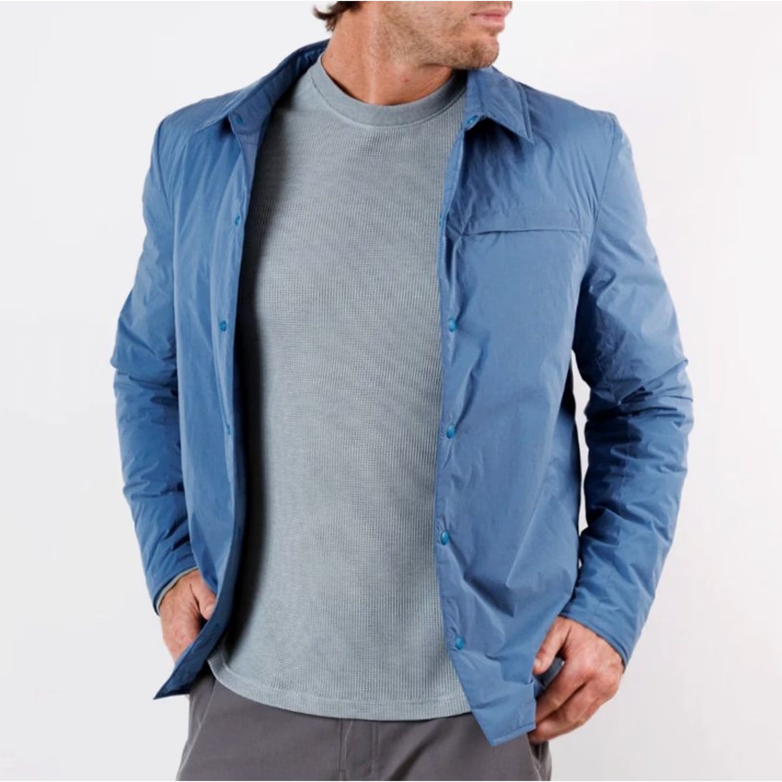 Vintage Myles Reversible Insulated Shirt Jacket Men’s Dusty Blue L Size US L / EU 52-54 / 3 - 2 Thumbnail