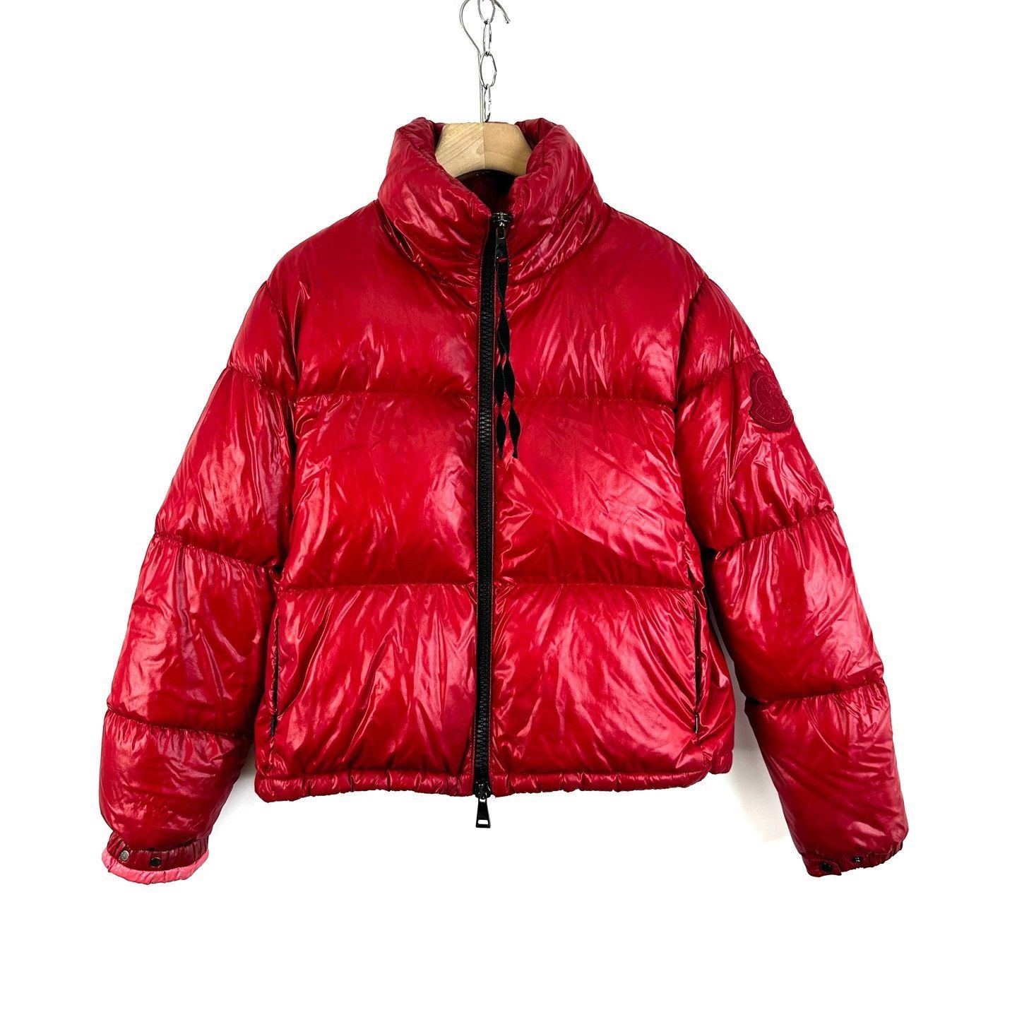 Moncler Moncler Red Shoulder Logo Puffer Jacket Size S / US 4 / IT 40 - 1 Thumbnail