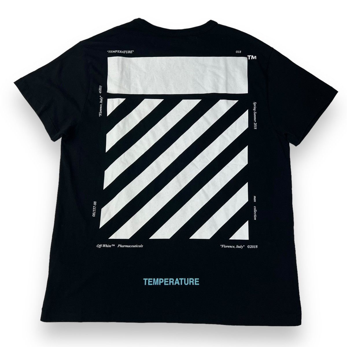 Off-White Off-White Temperature Diagonal Black T Shirt Size US M / EU 48-50 / 2 - 3 Thumbnail