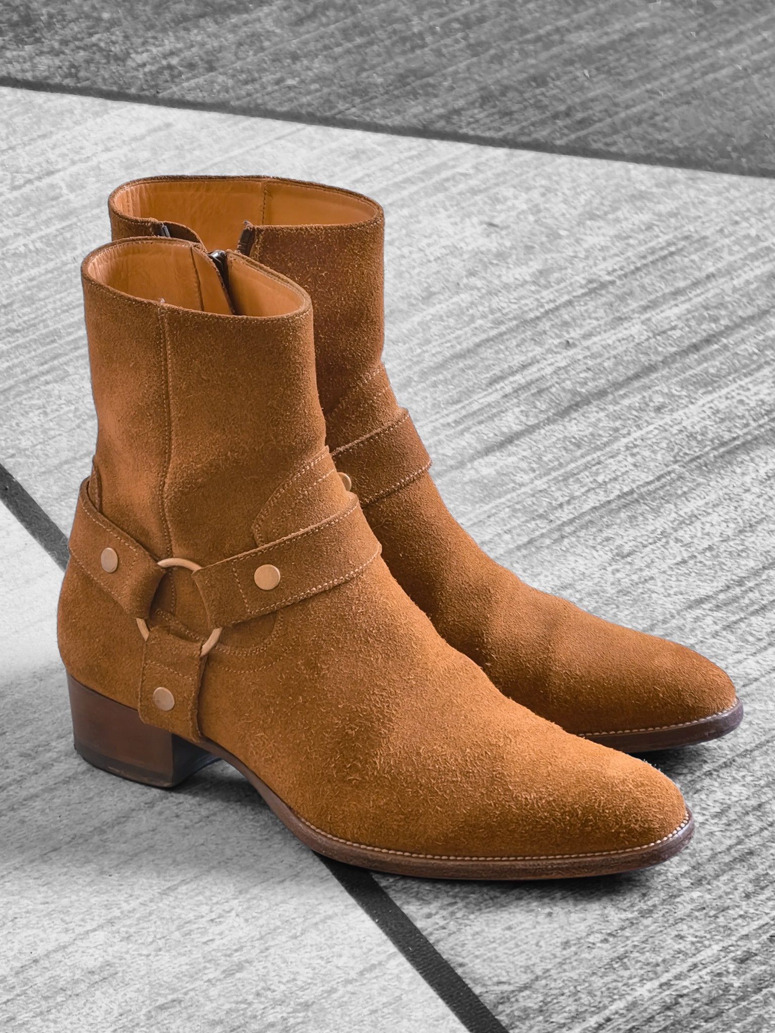 Saint Laurent Paris Saint Laurent Wyatt Harness Boots In Suede Leather Size US 7 / EU 40 - 5 Thumbnail