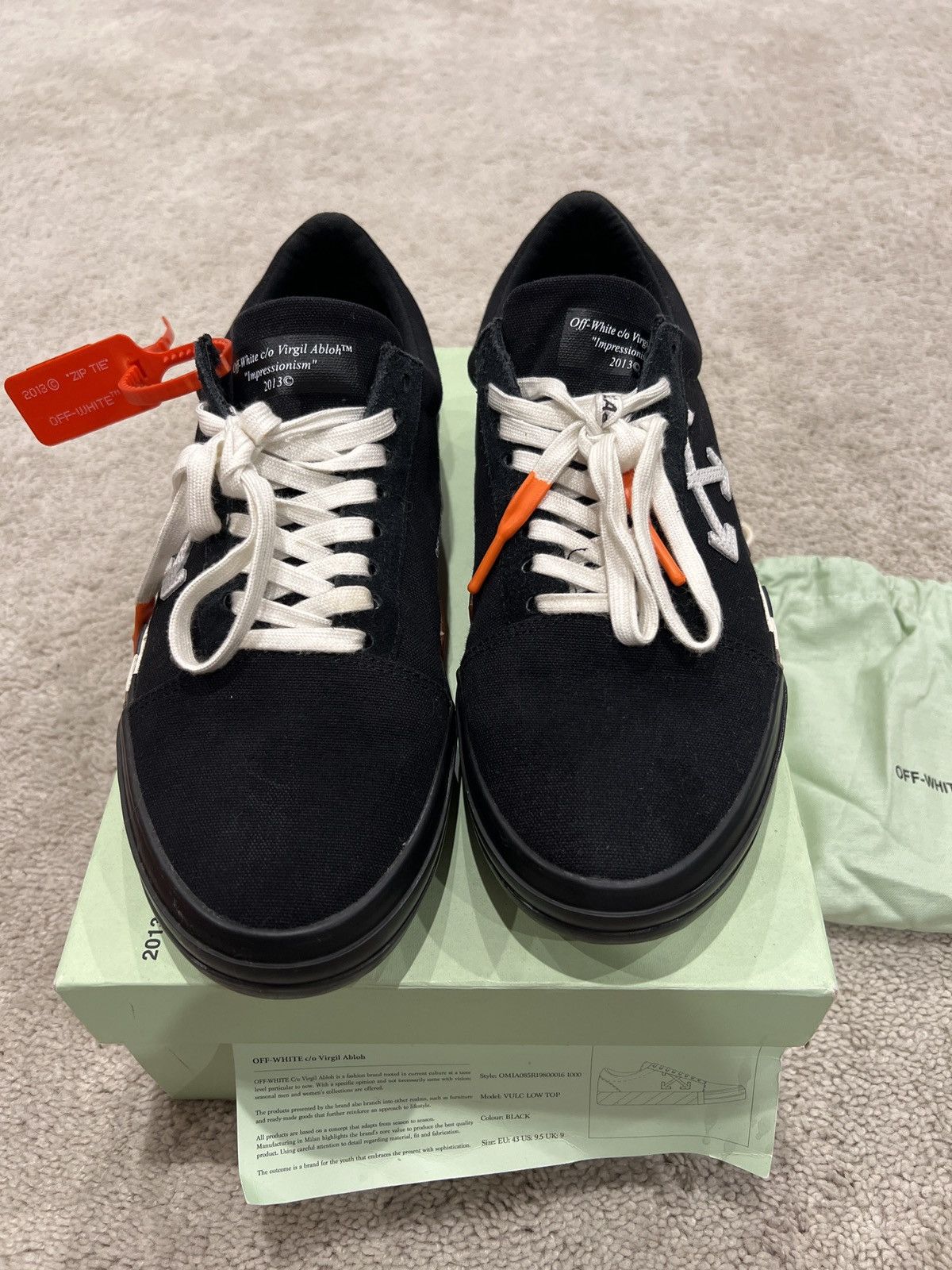 Off-White Off White Sneakers VULC Low Top black/white Size US 9.5 / EU 42-43 - 3 Thumbnail