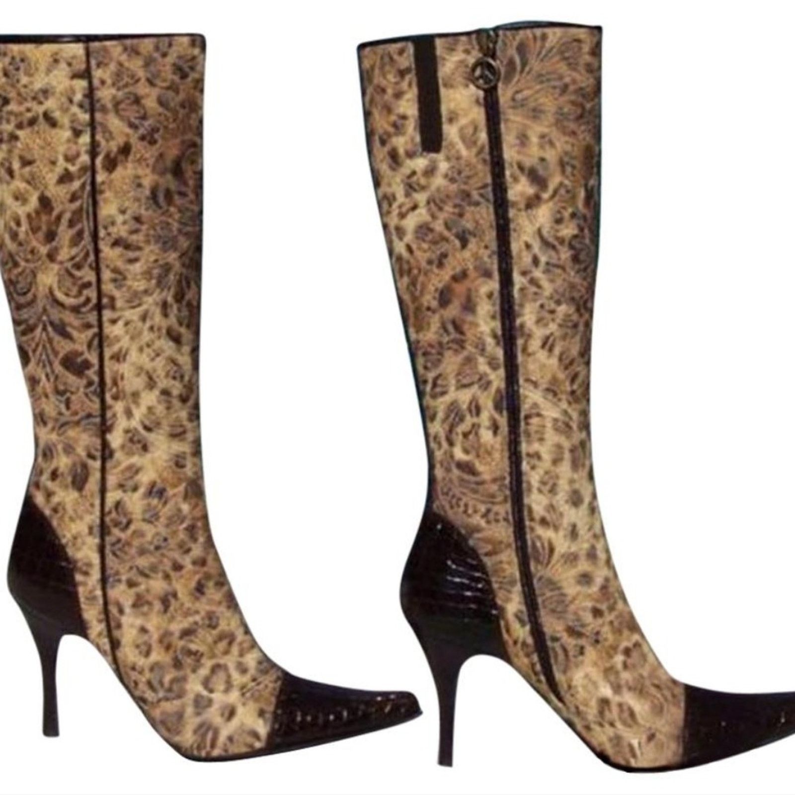 Donald Pliner Bronze Gator Leather Leopard Boot $495 NWT
