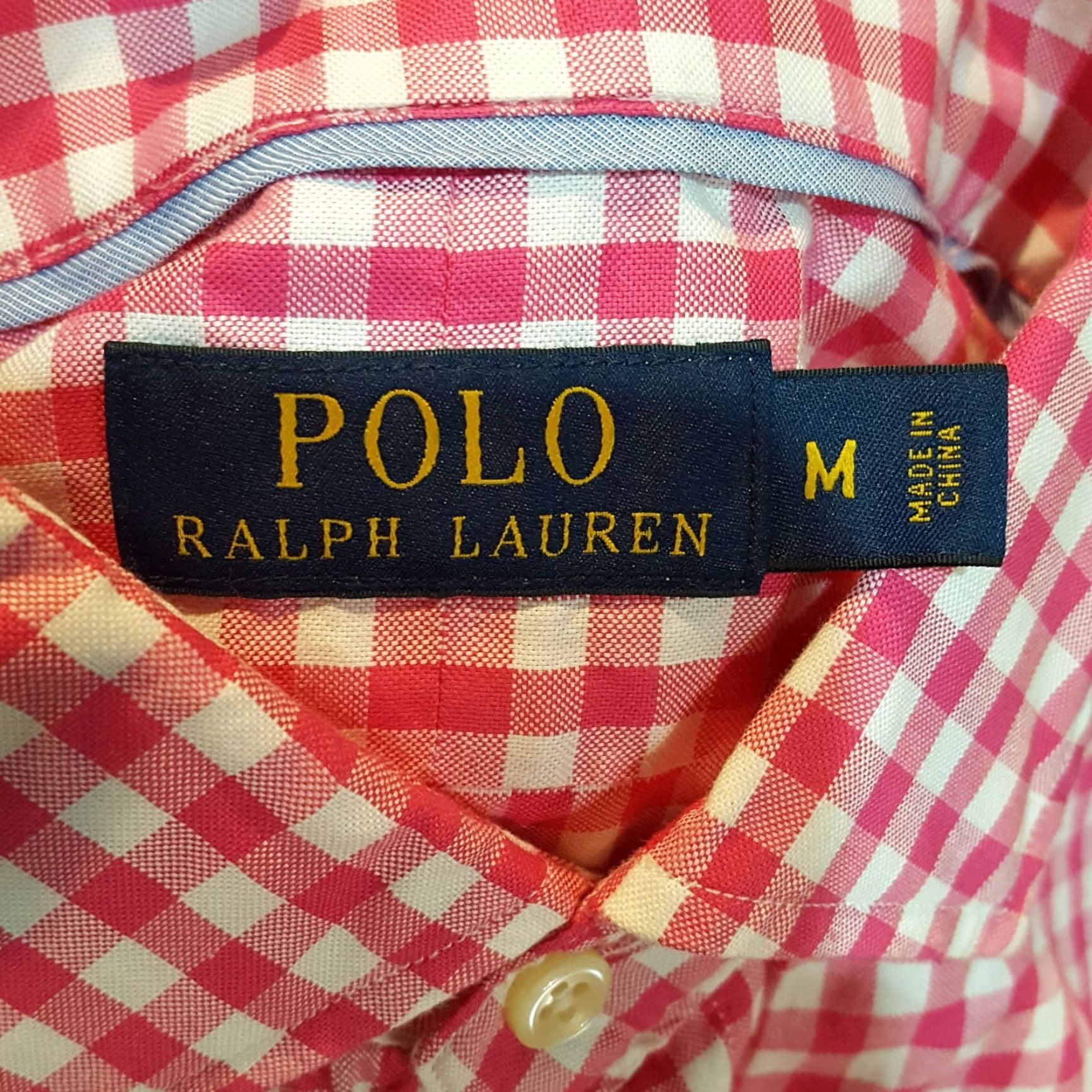 Polo Ralph Lauren VINTAGE Polo Ralph Lauren Men's Button-Up Shirt Long Sleeve Plaid Gingham Pink 90s Classic Preppy Casual Size US M / EU 48-50 / 2 - 8 Thumbnail