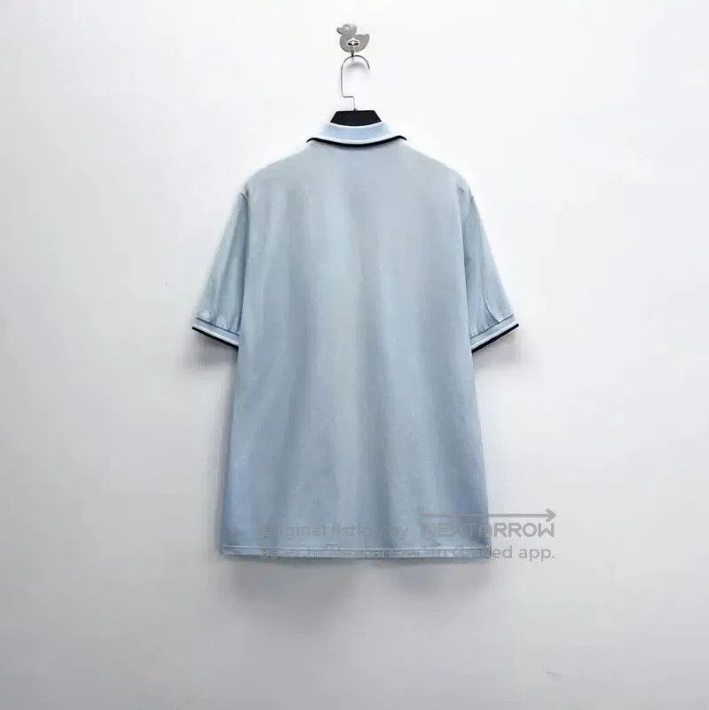 Prada Prada Light Blue Striped Logo Polo Shirt. Size US M / EU 48-50 / 2 - 2 Thumbnail