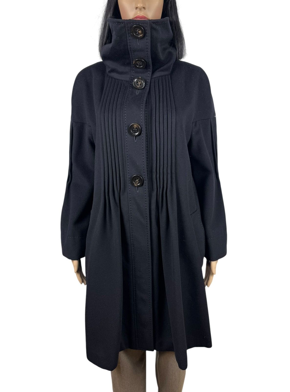 Sportmax Sportmax Virgin Wool Pleated Coat Mock Neck size IT46 US12 Size XL / US 12-14 / IT 48-50 - 3 Thumbnail