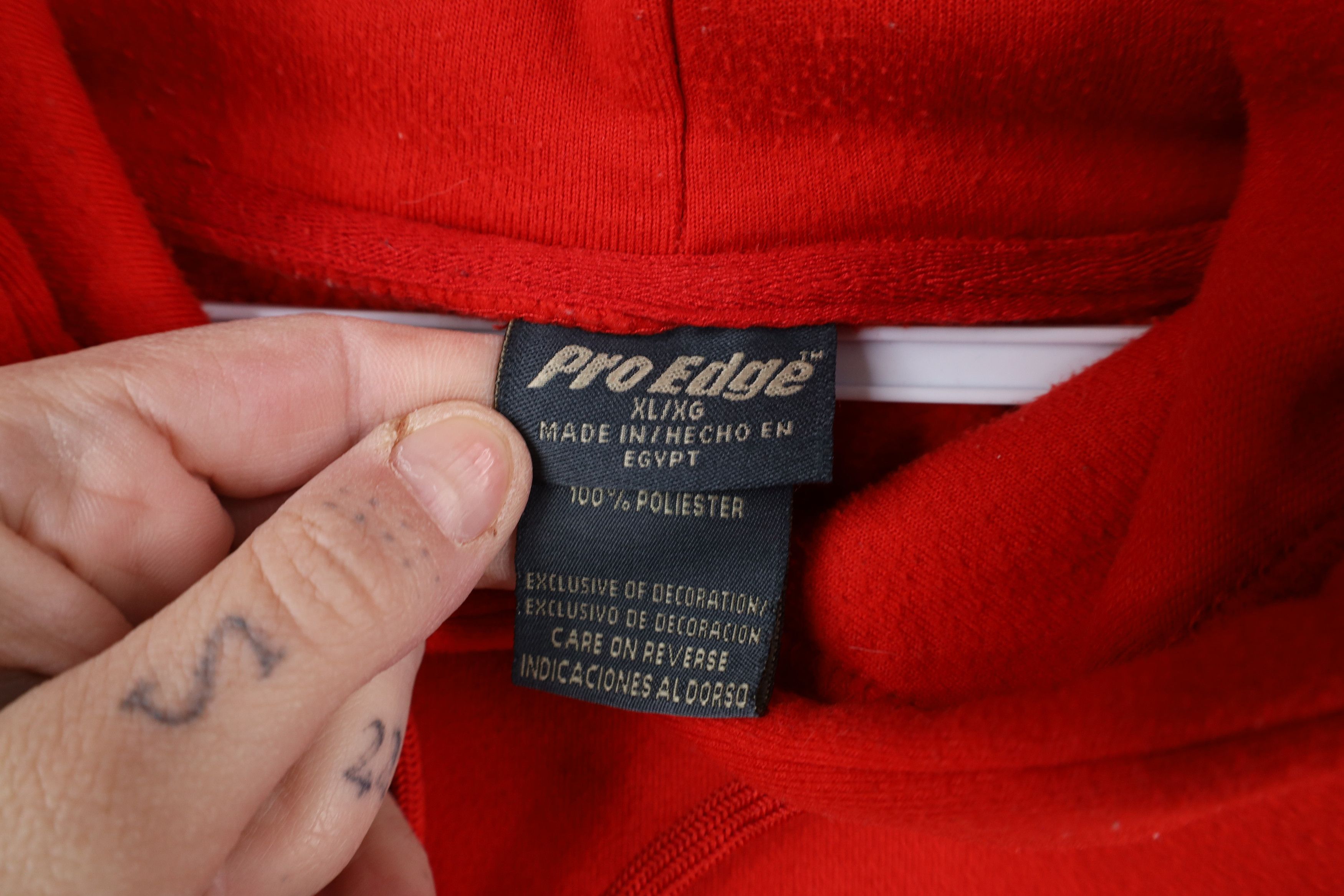 Vintage Vintage 90s Ohio State University Hoodie Sweatshirt Red Size US XL / EU 56 / 4 - 10 Thumbnail