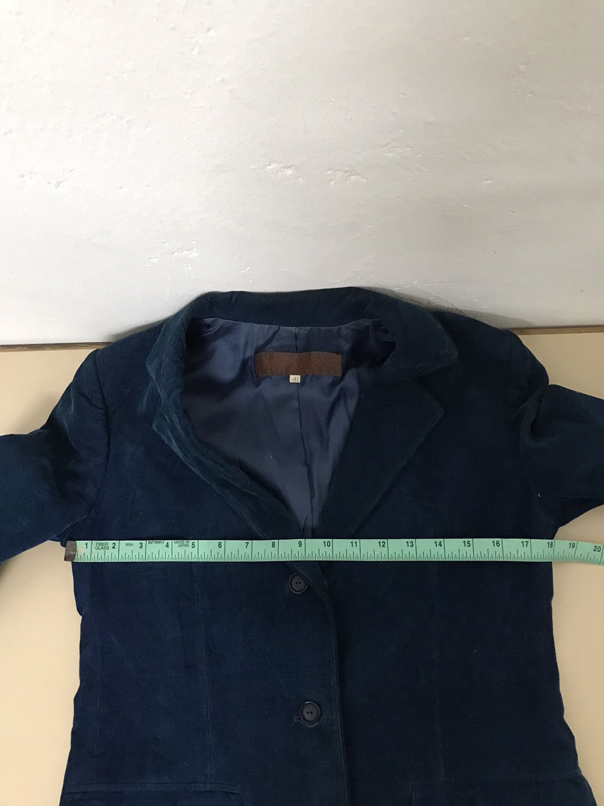 Yves Saint Laurent Vintage 90s Yves Saint Lauren Blue Velvet Blazer Size 40S - 9 Thumbnail
