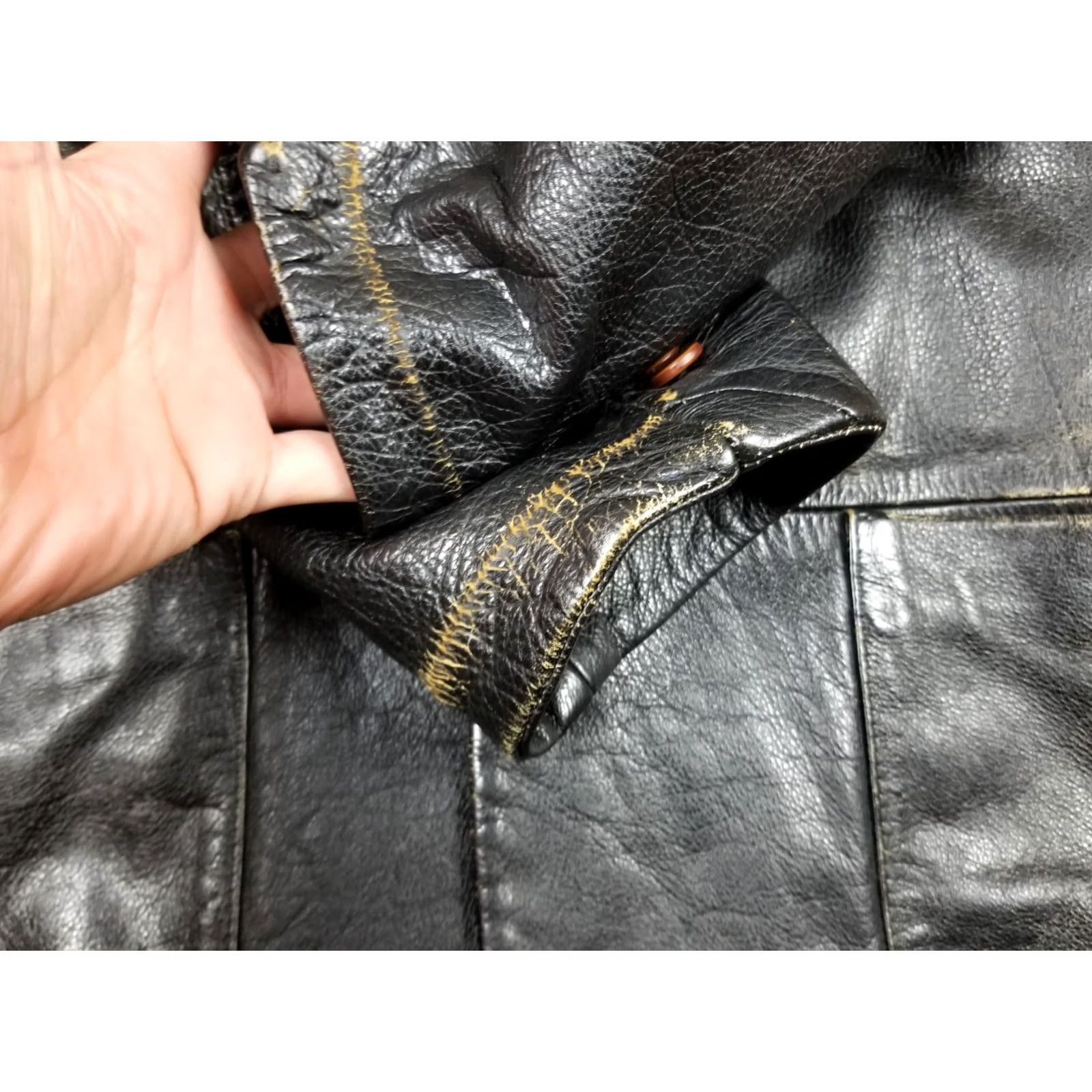 Dolce & Gabbana DOLCE & GABANA DISTRESSED BLACK LEATHER BLAZER JACKET SZ 48 MADE IN ITALY Mens Blazer Leather 48 Black 90s Decade Size 48R - 5 Thumbnail