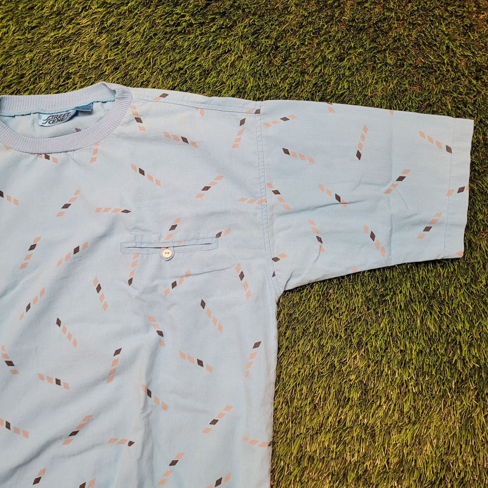 Other VTG 80s Street Scene Geometric Shirt M Banded Bottom Blouson Size US M / EU 48-50 / 2 - 2 Thumbnail