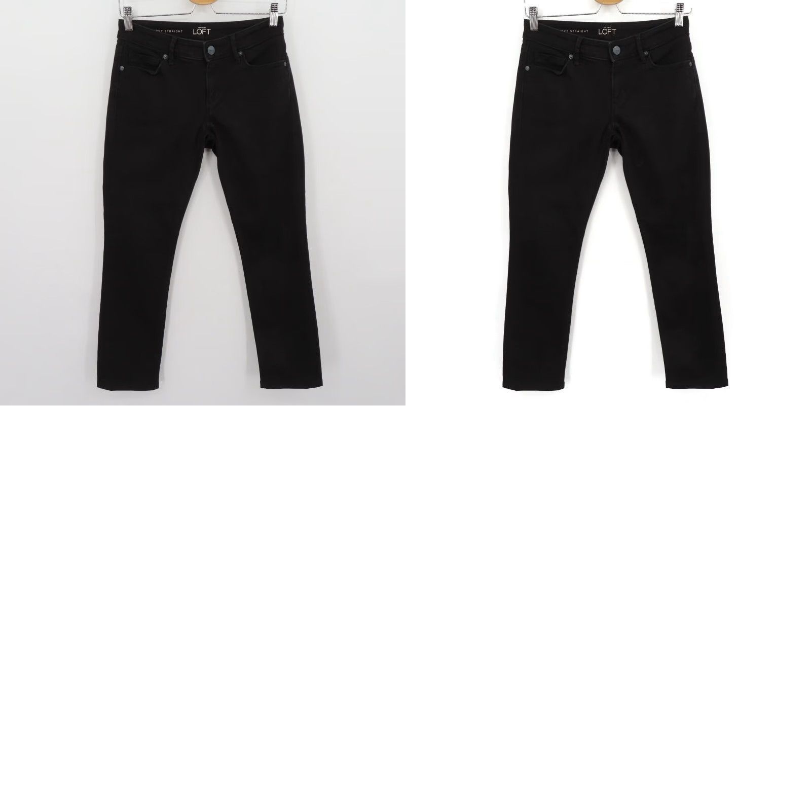 Ann Taylor Ann Taylor LOFT Womens 25/0 Curvy Straight Black Wash Denim Jeans Pants Pockets Size 42" / US 20 - 8 Thumbnail