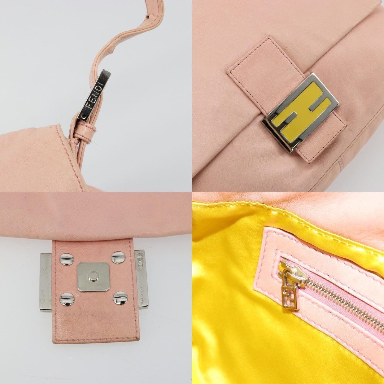 Fendi Fendi Leather Mamma Baguette Shoulder Bag Pink Size ONE SIZE - 8 Thumbnail