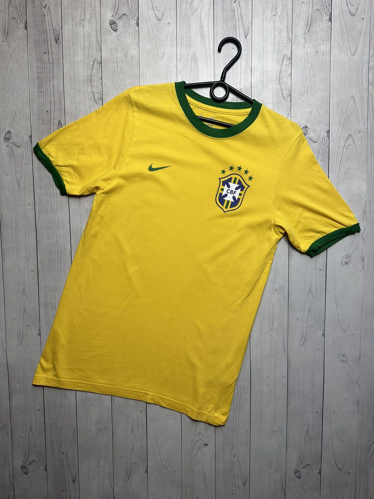 Nike × Vintage Vintage Nike Brazil soccer tee logo Brasil yellow Size US M / EU 48-50 / 2 - 1 Thumbnail