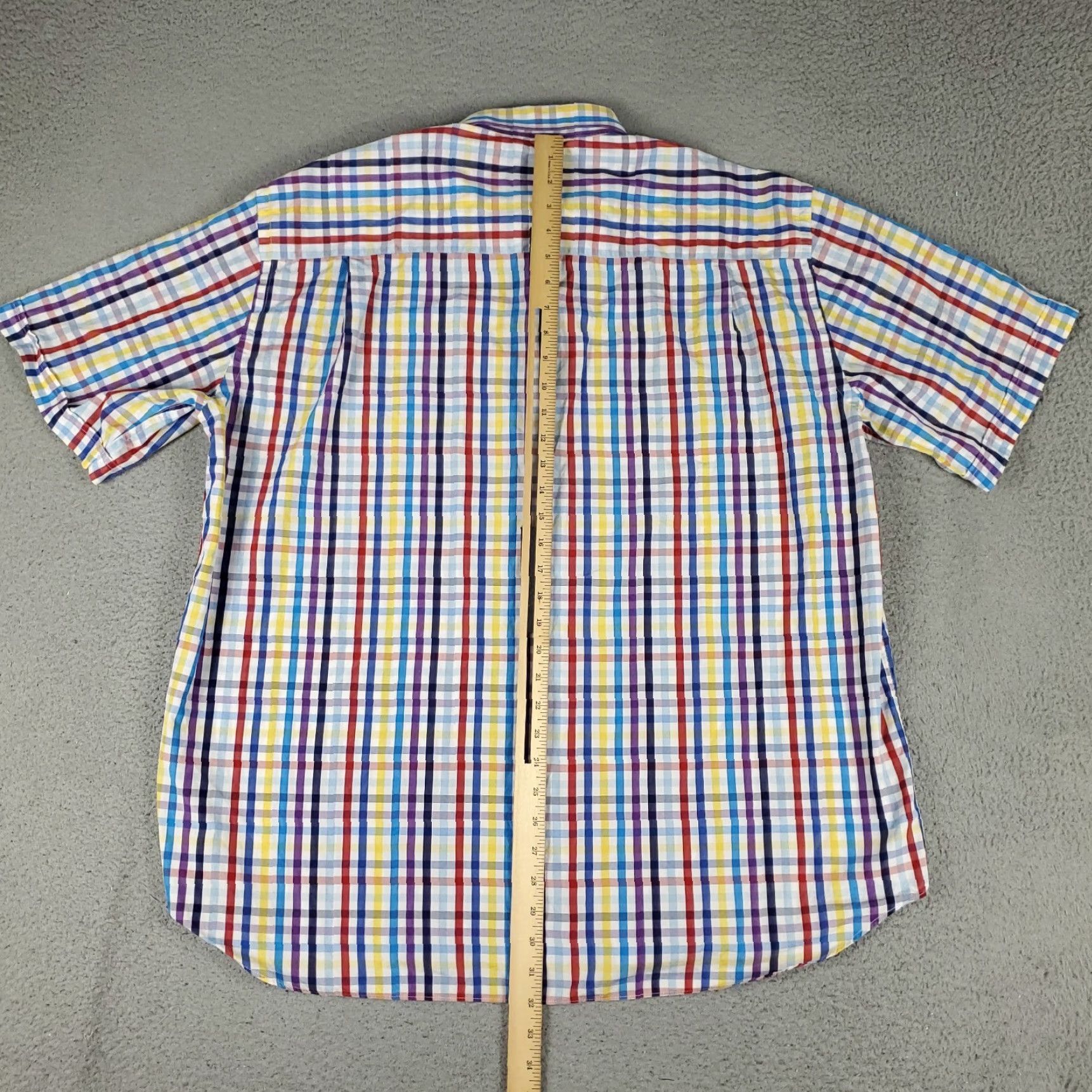 Paul & Shark Paul & Shark Shirt Mens 45 Blue Check Button-Up Short Sleeve Casual Classic, Colorful, Preppy, Modern Mens Clothing Size US XXL / EU 58 / 5 - 5 Thumbnail