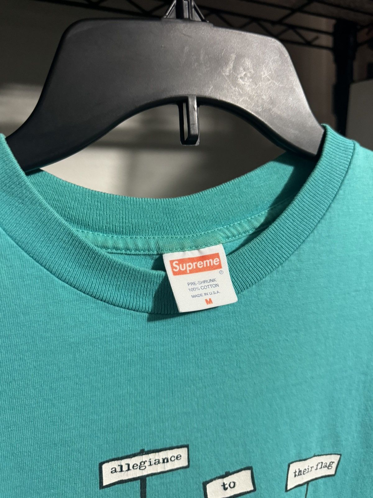 Supreme Supreme Protest Kids Pledge Tee 2008 Teal Blue M Size US M / EU 48-50 / 2 - 4 Thumbnail