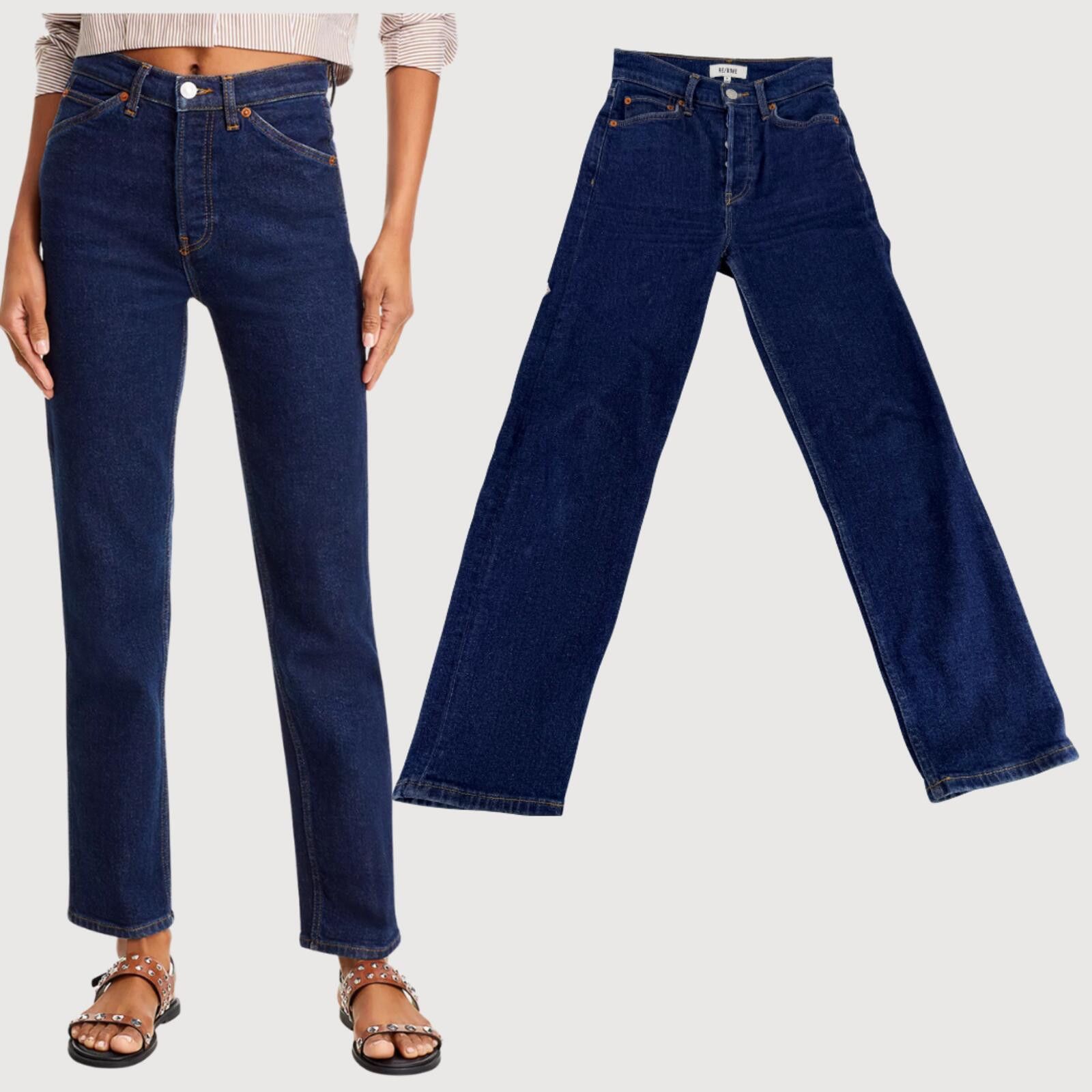 RE/DONE RE/DONE 70s Ultra High Rise Stove Pipe Jeans 24 Size 24" / US 00 / IT 34 - 1 Thumbnail