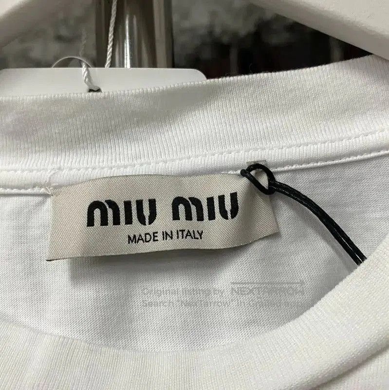 Miu Miu Miu Miu Summer White Cotton T-Shirt . Size L / US 10 / IT 46 - 6 Thumbnail