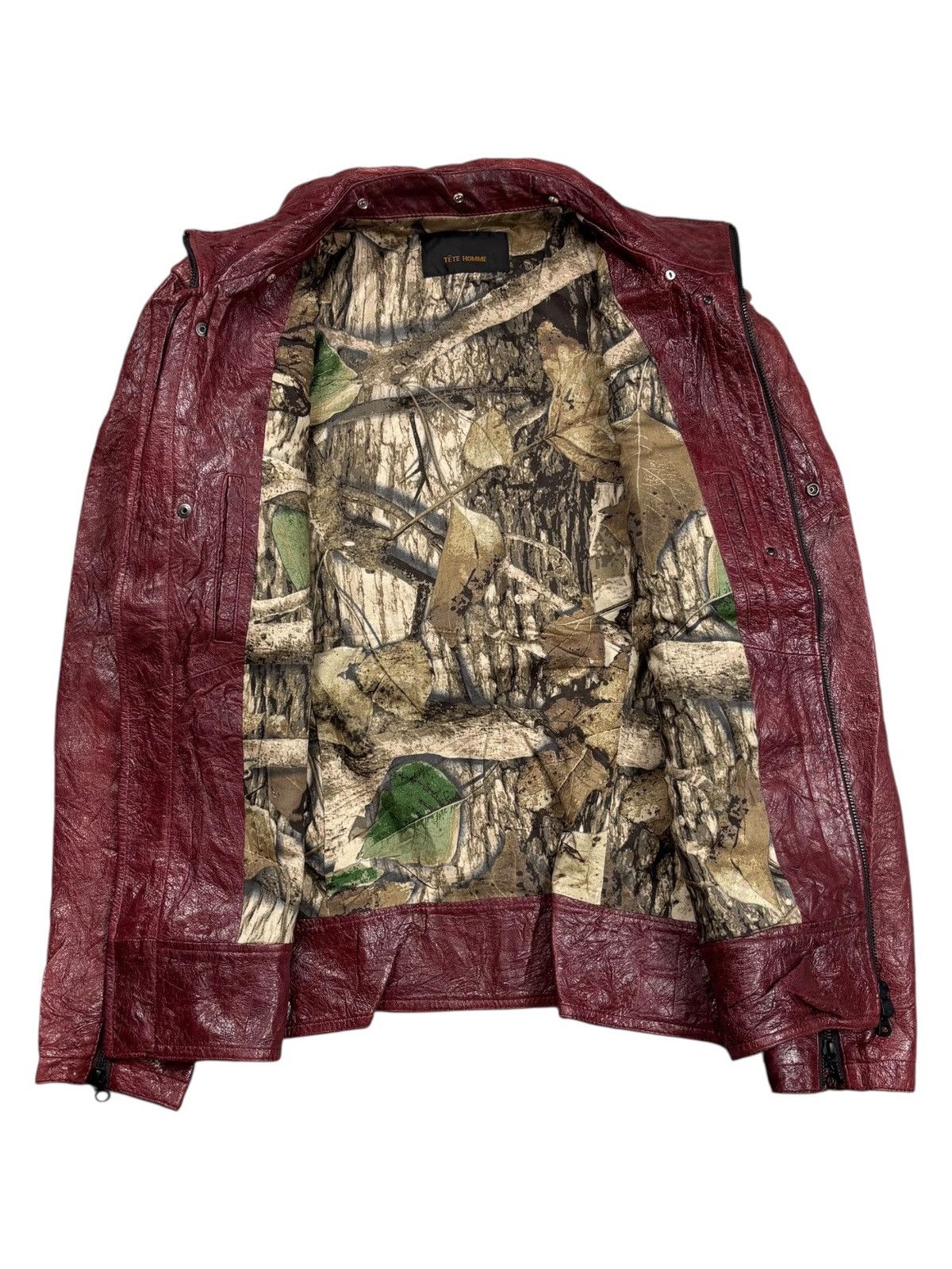 Ekam 2000s Tete Homme - Red Blood Rider Leather Jacket Size US M / EU 48-50 / 2 - 3 Thumbnail