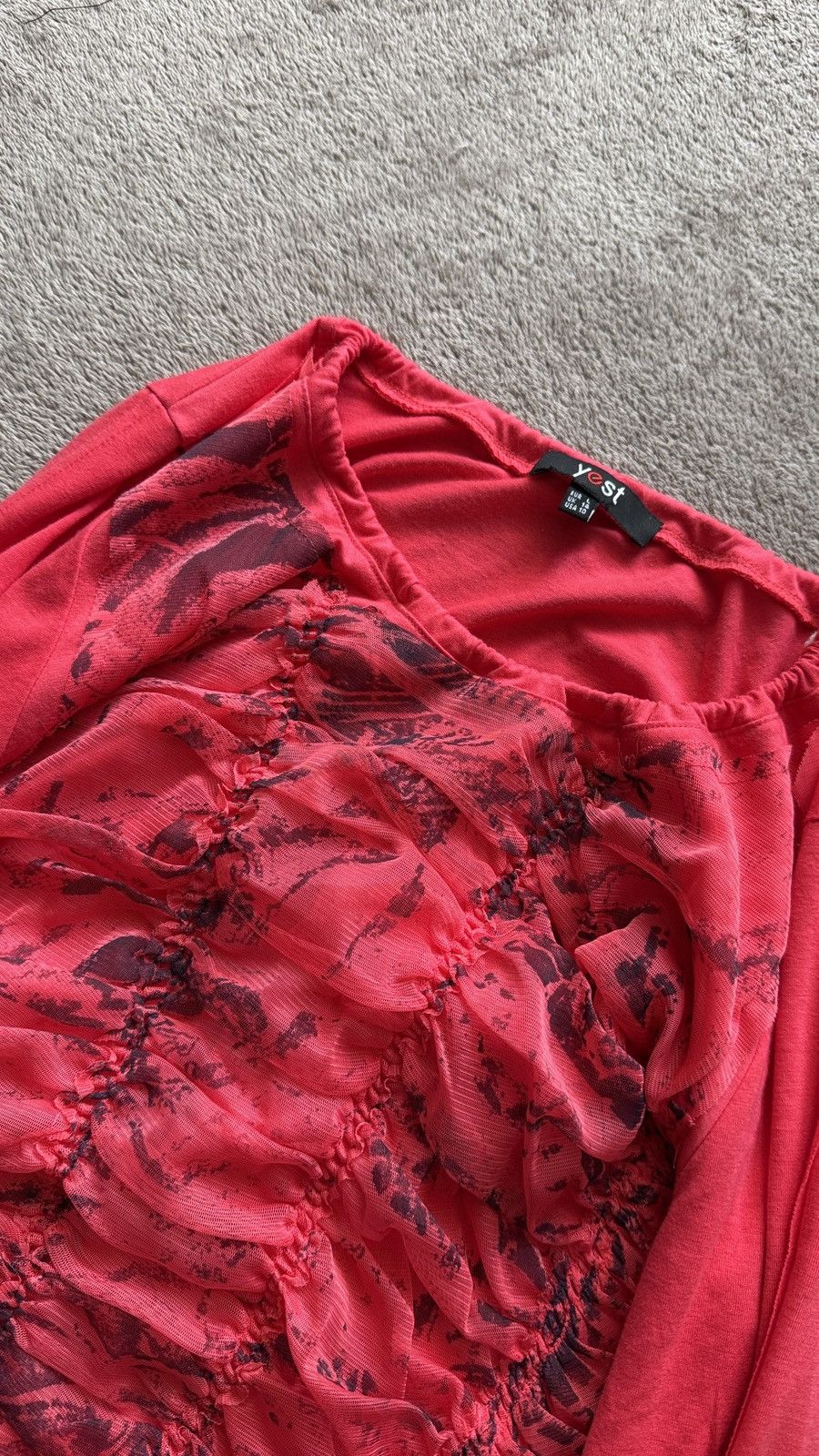 Beauty Beast × Hysteric Glamour × Japanese Brand Y2K Ruched Long Sleeve Top Hysteric Glamour Watanabe Vibe Size L / US 10 / IT 46 - 3 Thumbnail