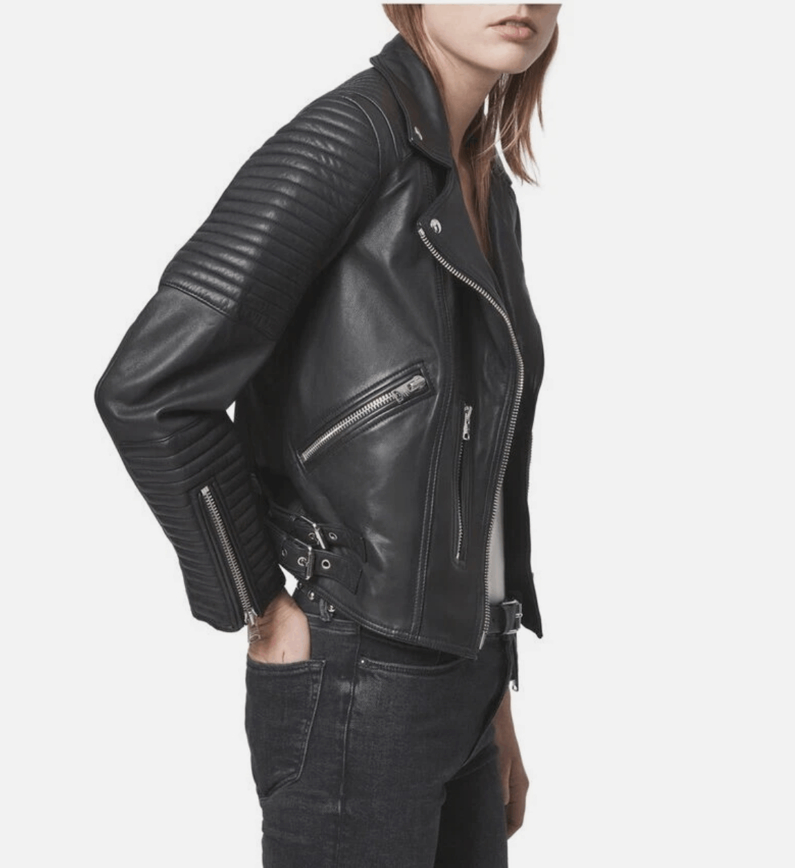 Allsaints All Saints Estrella Biker Jacket Size M / US 6-8 / IT 42-44 - 3 Thumbnail