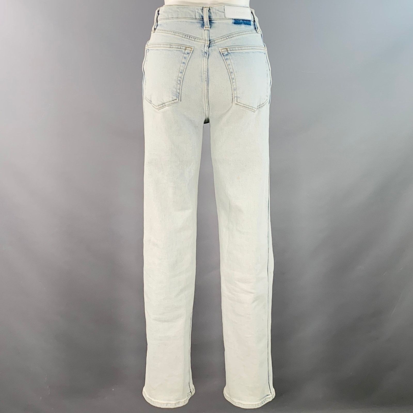 RE/DONE 26 90s High Rise Loose Blue Cotton Blend Button Fly Jeans Size 26" / US 2 / IT 38 - 2 Thumbnail