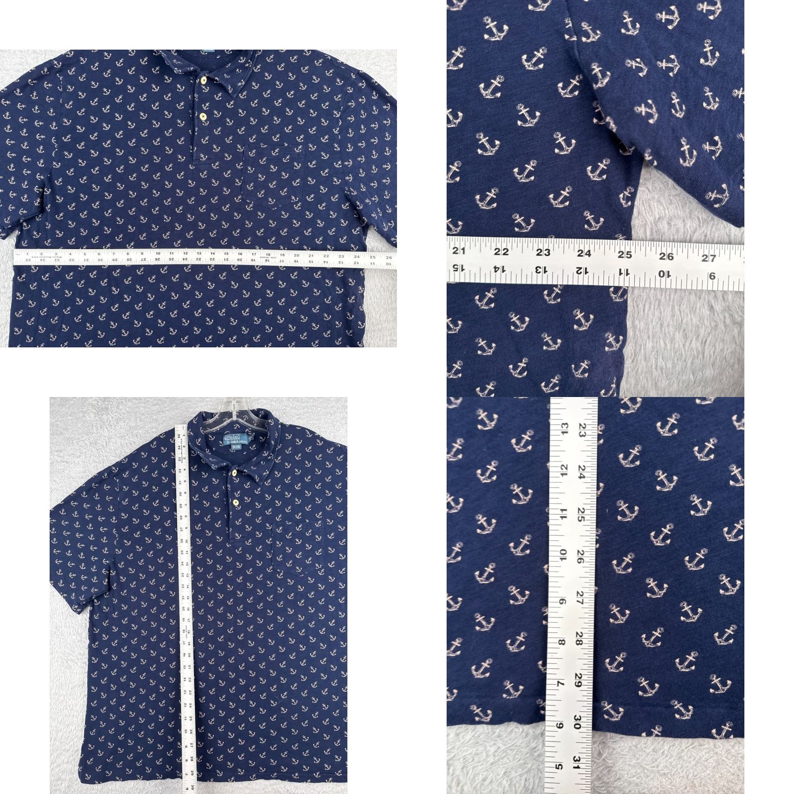 Ralph Lauren VINTAGE Ralph Lauren Polo Shirt Polo Blue 2X Big & Tall 100% Cotton Embroidered Logo Classic Collar Button Short Sleeve Men Size US XXL / EU 58 / 5 - 8 Thumbnail