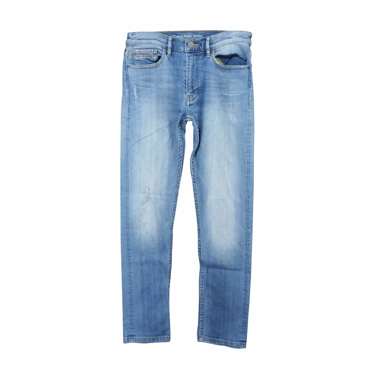 Calvin Klein CK PREMIUM ITALIAN STRETCH SELVEDGE CASPIAN SEA SLIM DENIM Size US 27 - 1 Thumbnail