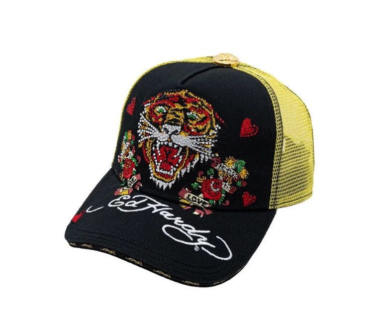 Ed Hardy Ed Hardy Roses Tiger Tucker Cap Unisex Size ONE SIZE - 1 Thumbnail