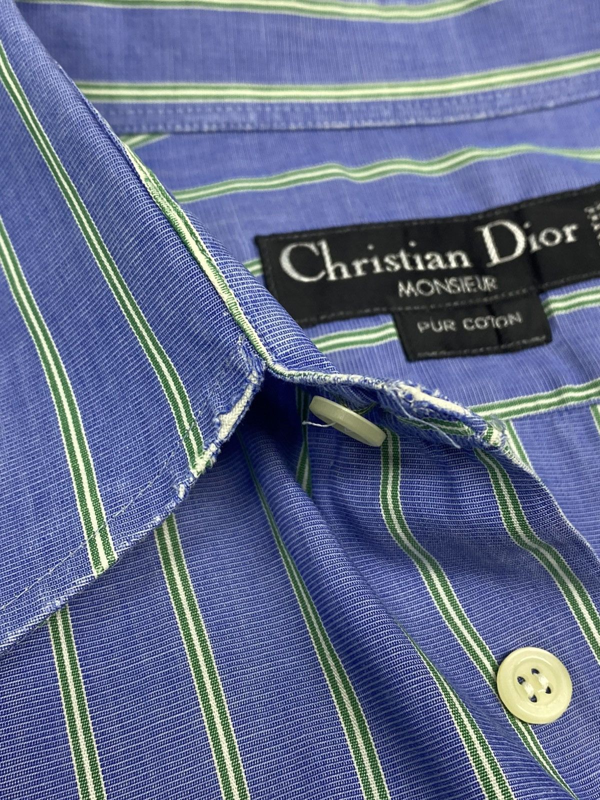 Christian Dior Monsieur Vintage Christian Dior Striped Short Sleeve Shirt Size US L / EU 52-54 / 3 - 14 Thumbnail