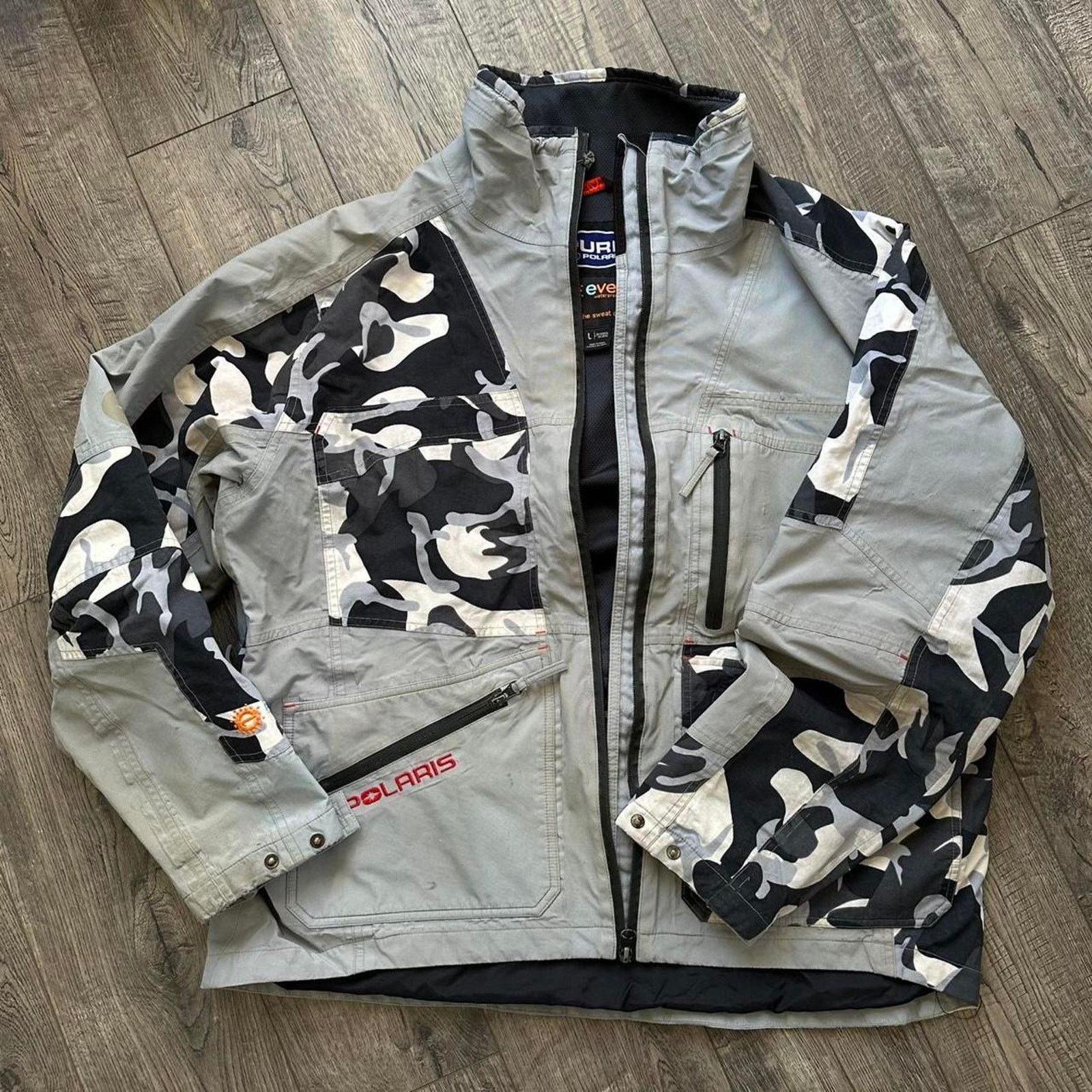 Vintage Vintage Grey Snow Camo Polaris Octane Snowmobile Ski Jacket Size US L / EU 52-54 / 3 - 3 Thumbnail