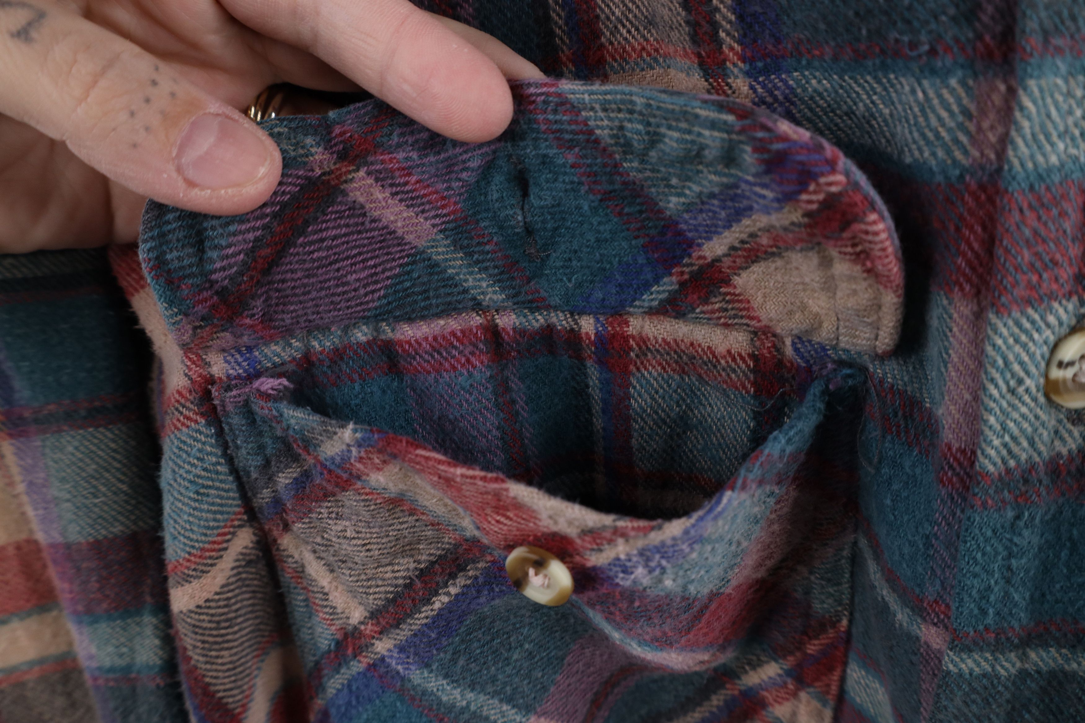 Vintage Vintage 90s Streetwear Heavyweight Button Shirt Plaid Size US XXL / EU 58 / 5 - 5 Thumbnail