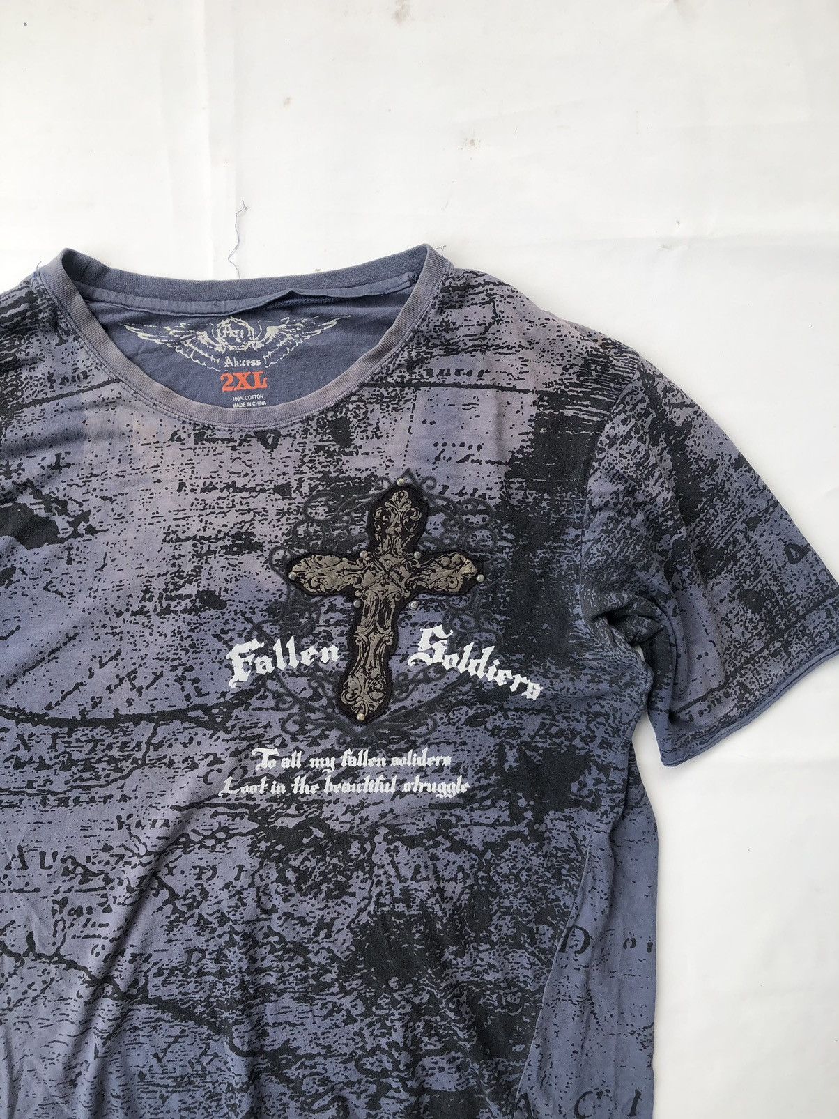 Beauty Beast × If Six Was Nine × Vintage Fallen Soldiers Cross Poem Punk Seditionarie tshirt Size US XXL / EU 58 / 5 - 3 Thumbnail