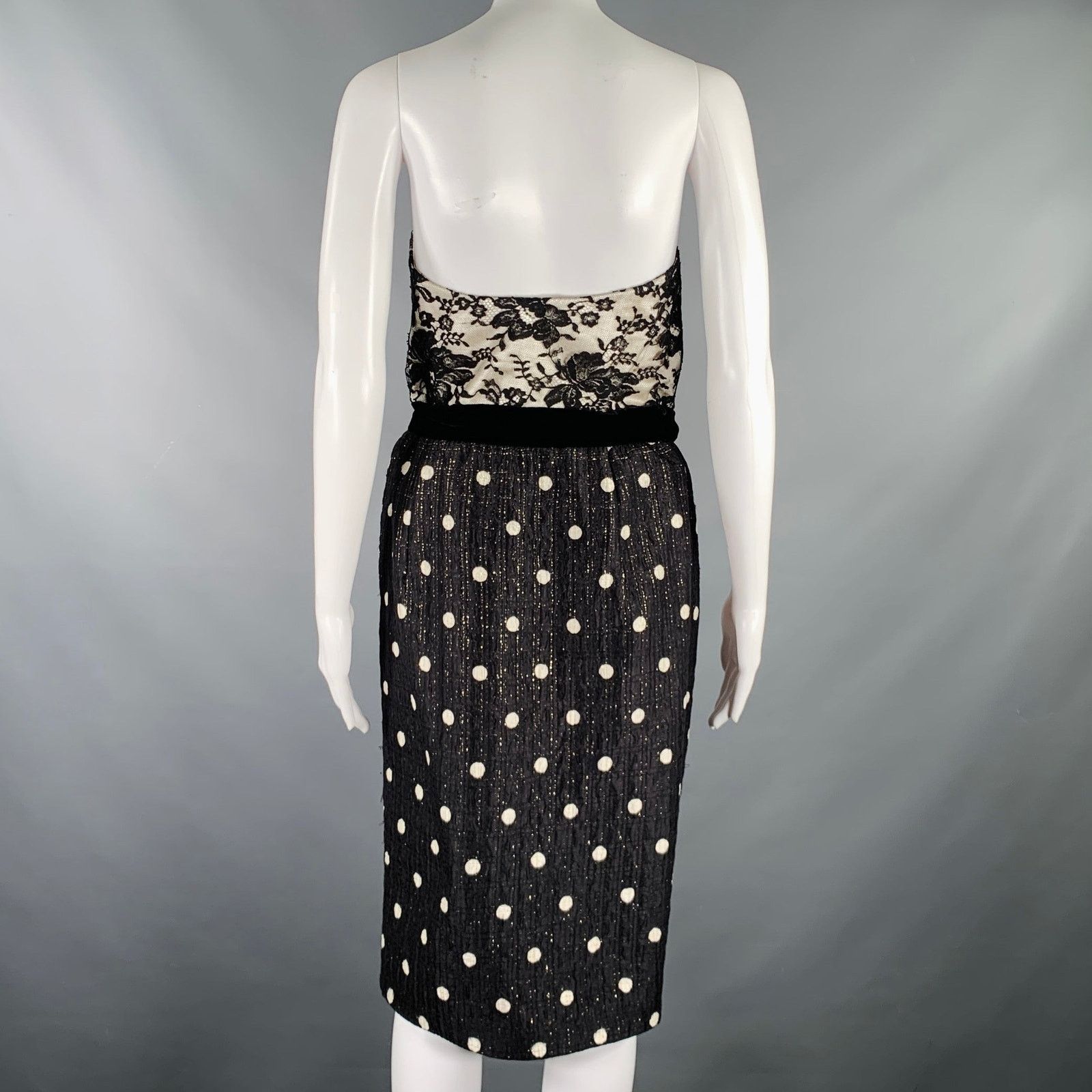 Valentino Size M Black White Polka Dot Strapless Dress Jacket Set Size M / US 6-8 / IT 42-44 - 8 Thumbnail