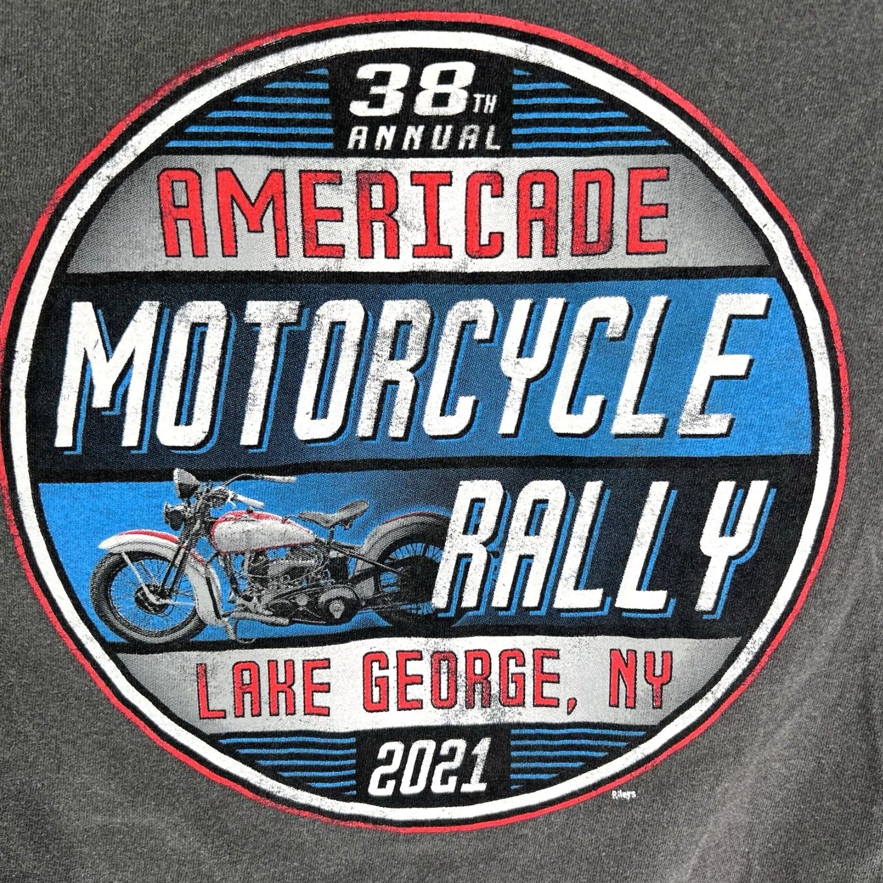 Comfort Colors Americade 38th Motorcycle Rally T-Shirt XL Gray Graphic Print Comfort Colors Mens Size US XL / EU 56 / 4 - 3 Thumbnail