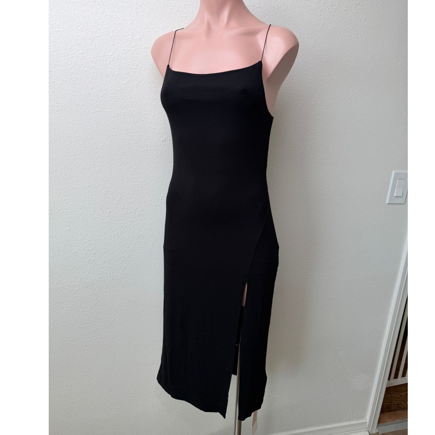 Other NWT Commense Black Ribbed Side Slit Midi Dress XL Size XL / US 12-14 / IT 48-50 - 1 Thumbnail