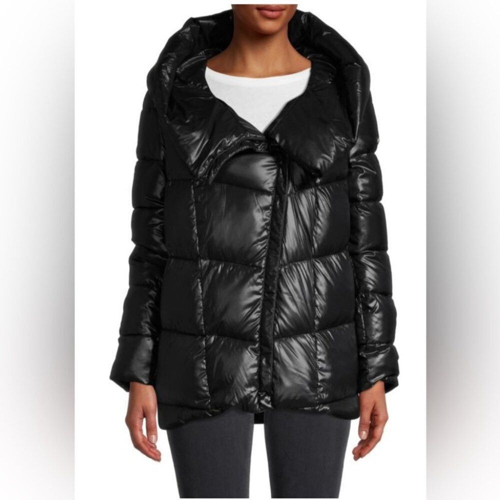 Donna Karan Donna Karan Black Down Puffer with Large Collar/Hood Neckli Size M / US 6-8 / IT 42-44 - 4 Thumbnail