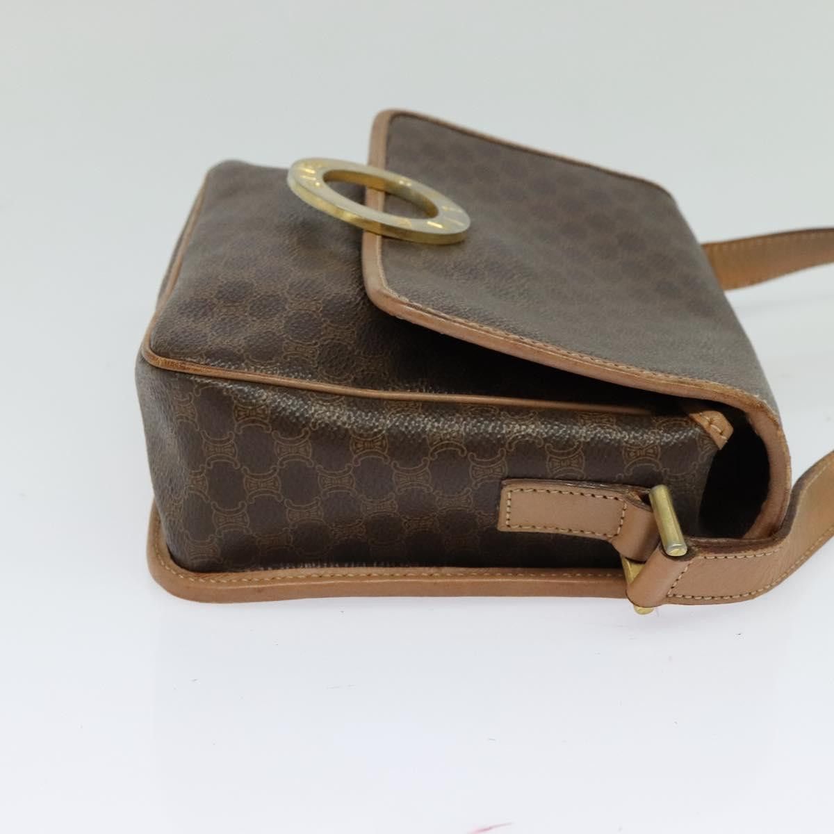 Celine CELINE Macadam Canvas Circle Shoulder Bag Pvc Leather Brown Size ONE SIZE - 5 Thumbnail