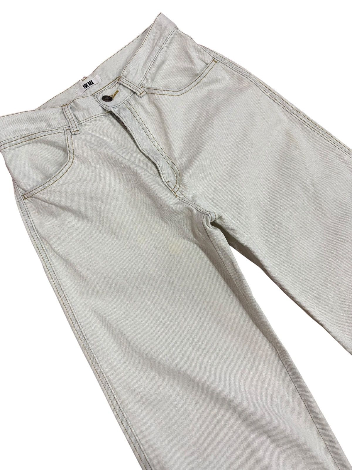 Christophe Lemaire × Lemaire × Vintage Vintage Christophe Lemaire x U Uniqlo White Baggy Jeans Size US 27 - 3 Thumbnail
