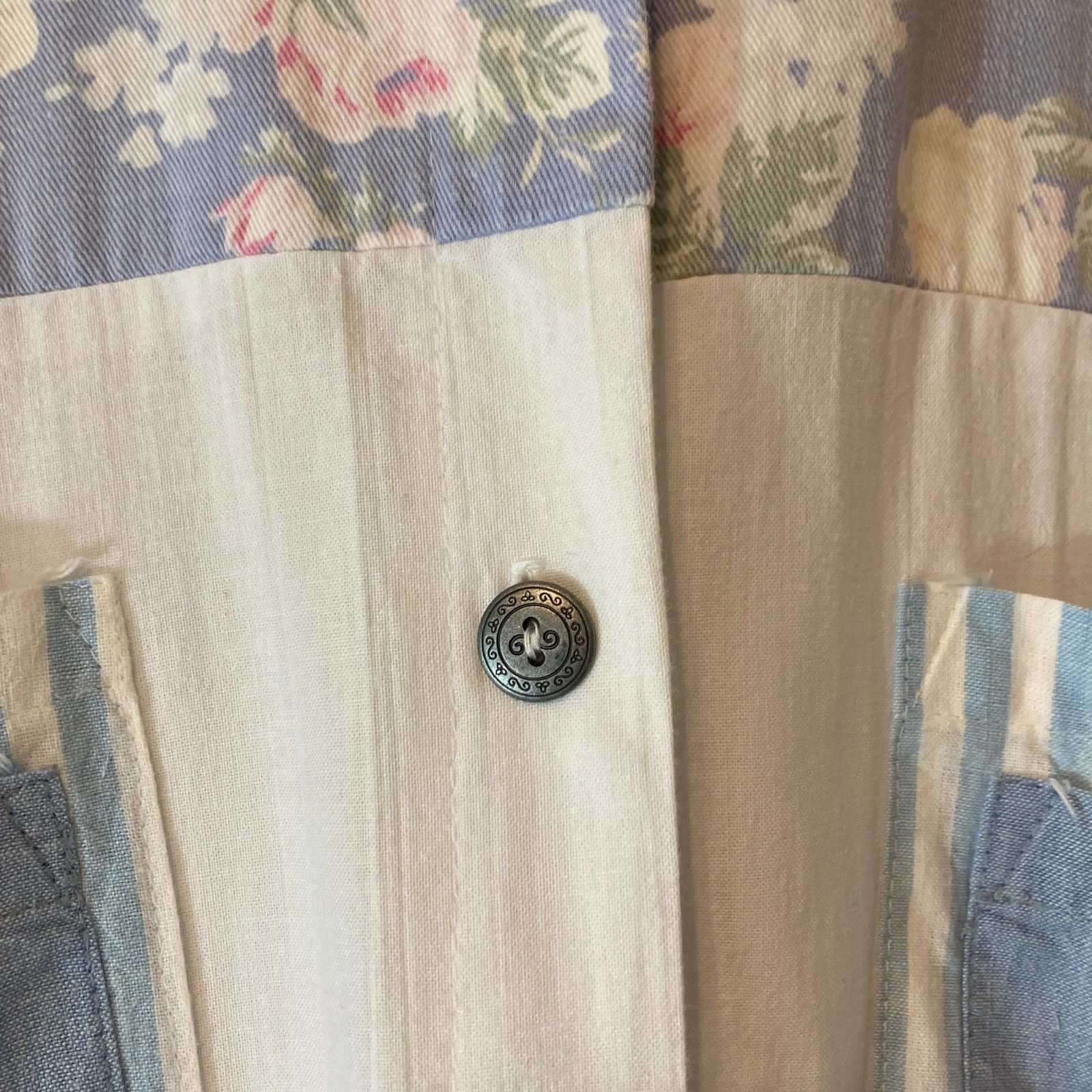 Other Vintage 90’s Fritzi California Retro White Blue Button Shirt Size M / US 6-8 / IT 42-44 - 10 Thumbnail