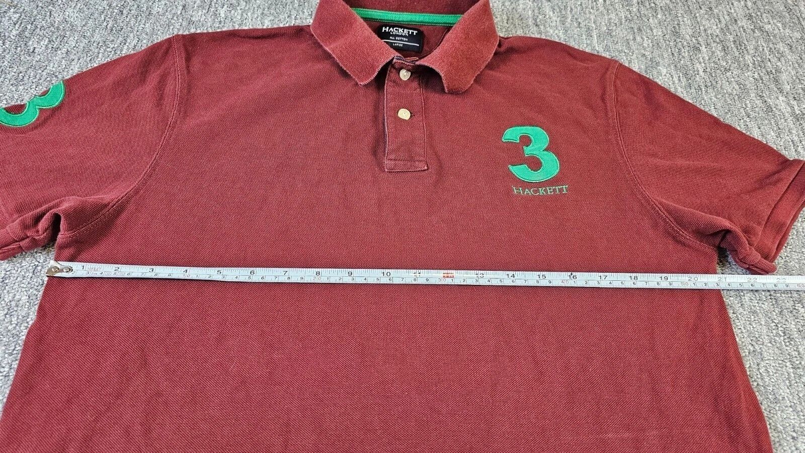 Hackett Hackett London Polo Shirt Bordeaux Number Logo Cotton Men L Size US L / EU 52-54 / 3 - 11 Thumbnail