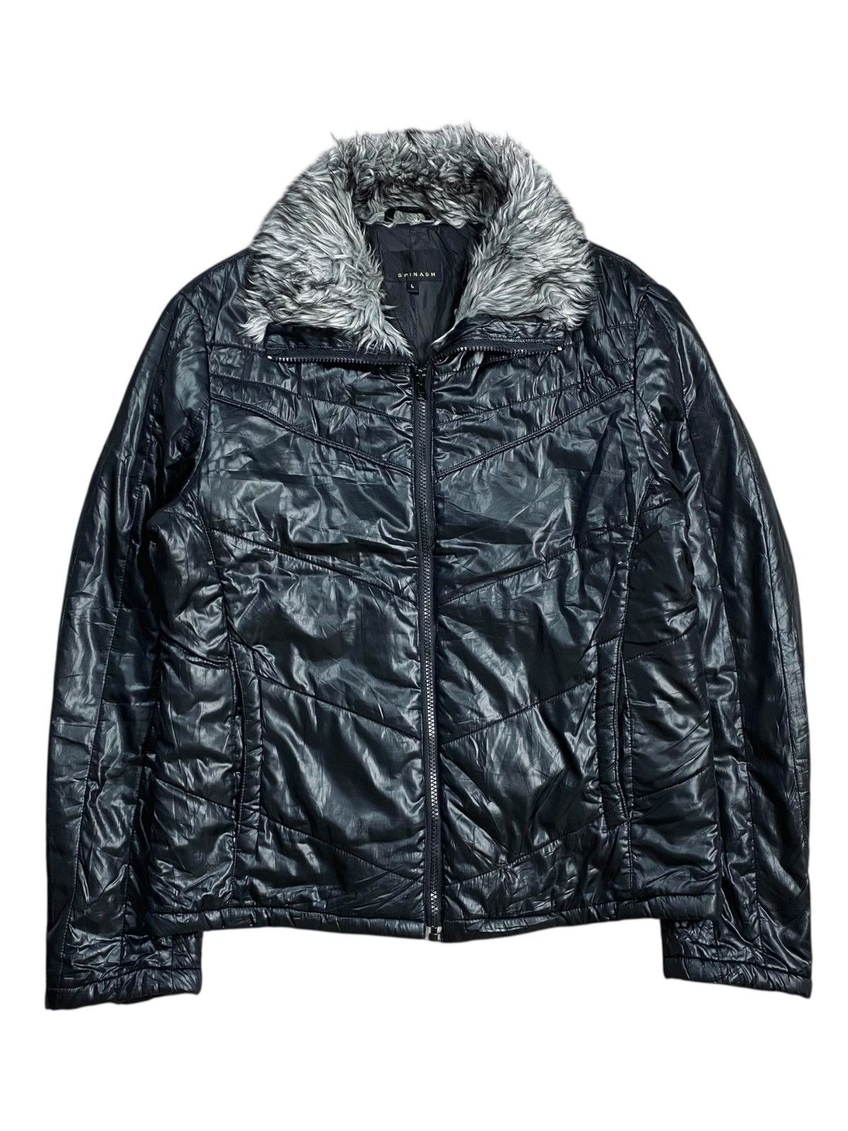 2000s Spinach - Vkei Style Trim Fur Jacket