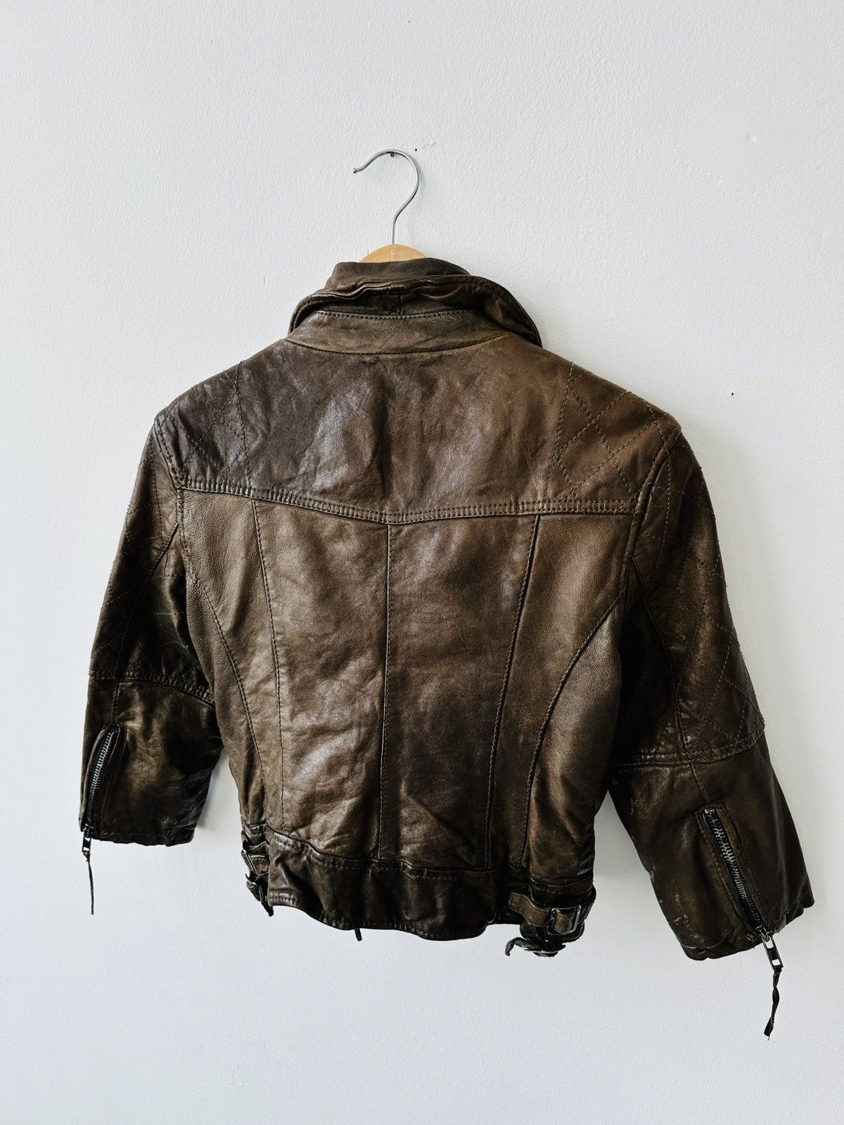 Allsaints AllSaints Spitalfields Biker Leather Jacket Brown - Size 10 Size M / US 6-8 / IT 42-44 - 13 Thumbnail