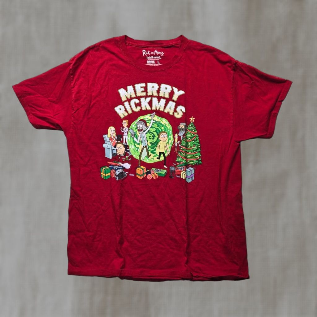 Ripple Junction Merry Rickmas Rick & Morty Christmas Holiday 2019 Adult Swim T-Shirt Size Large Size US L / EU 52-54 / 3 - 1 Thumbnail
