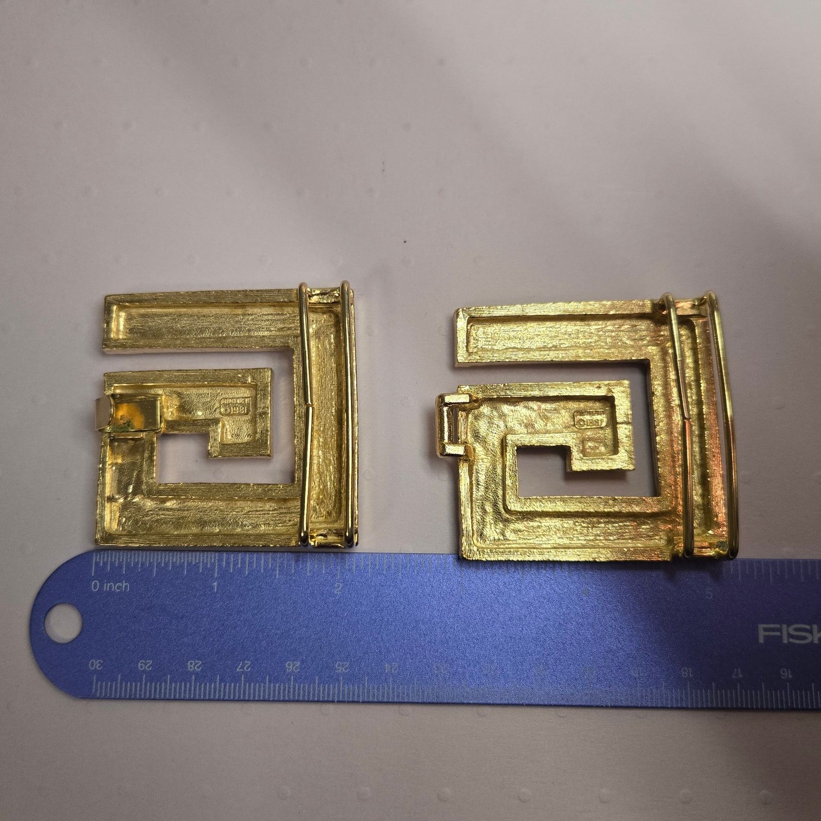 Vintage Vintage 1981 Mimi Di N Greek Key Maze Geometric Belt Buckle Size ONE SIZE - 3 Thumbnail