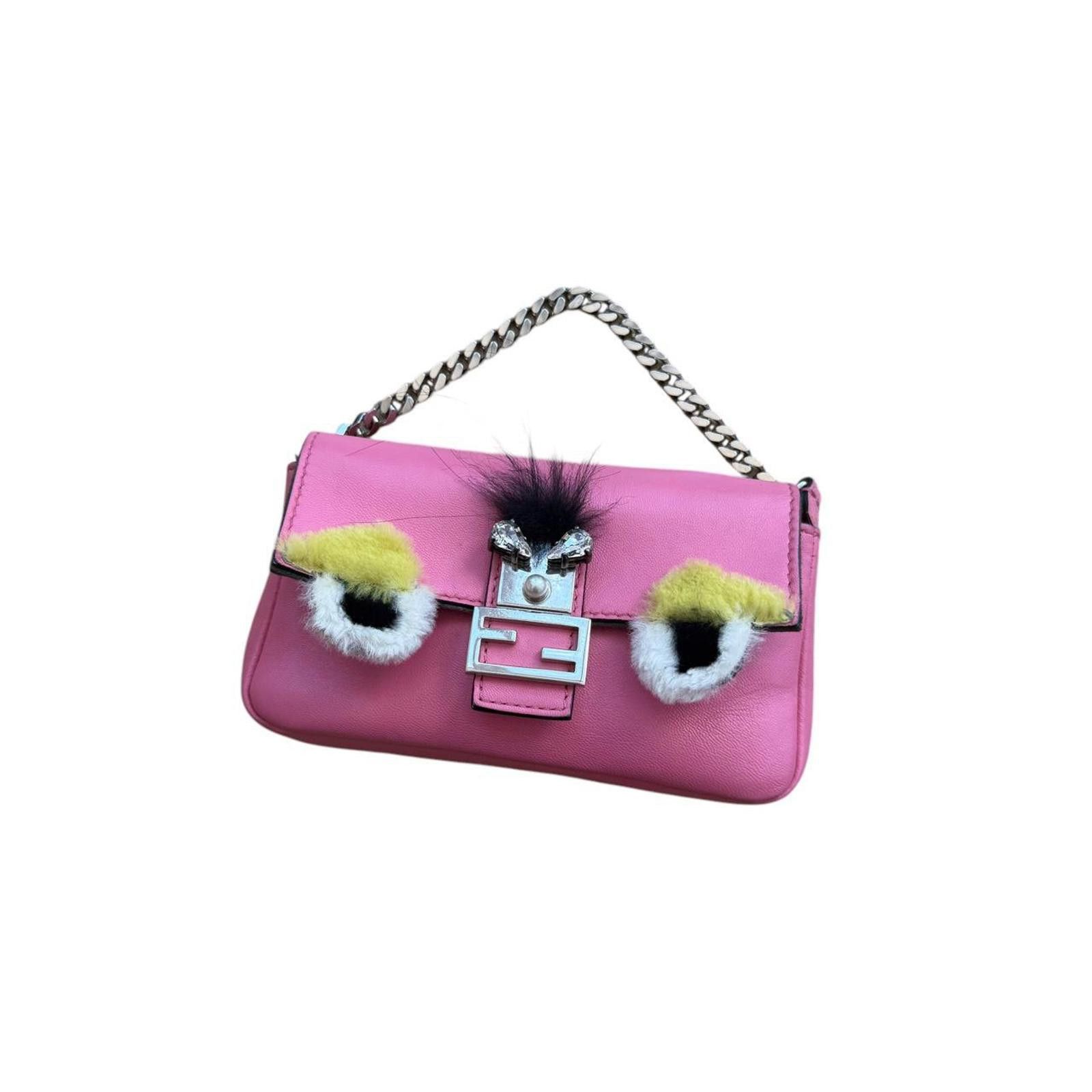 fendi pink baguette bag