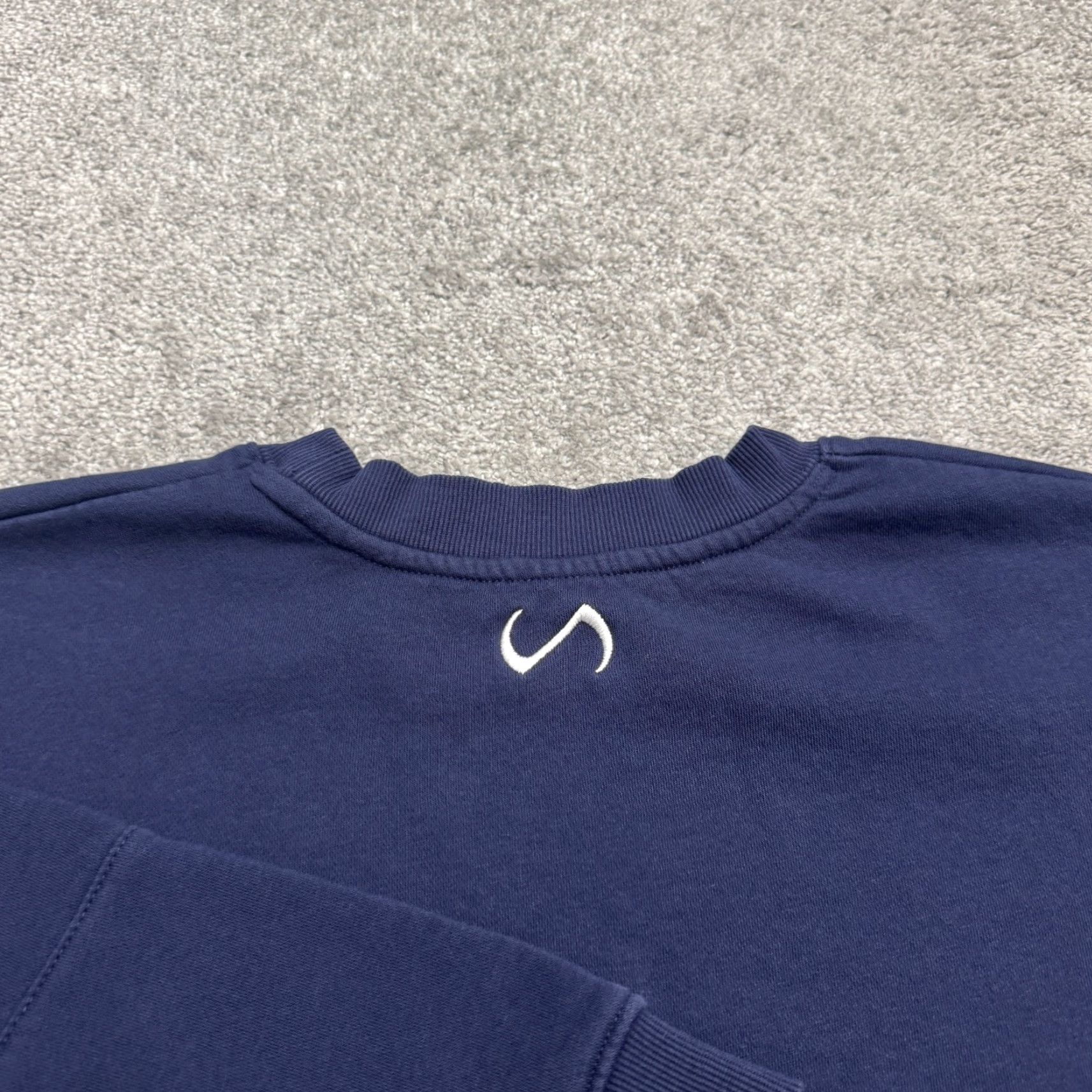 Vintage TLF Cropped Pullover Sweatshirt Womens Small Navy Blue Crew Neck Boxy Casual Shirt Size S / US 4 / IT 40 - 3 Thumbnail
