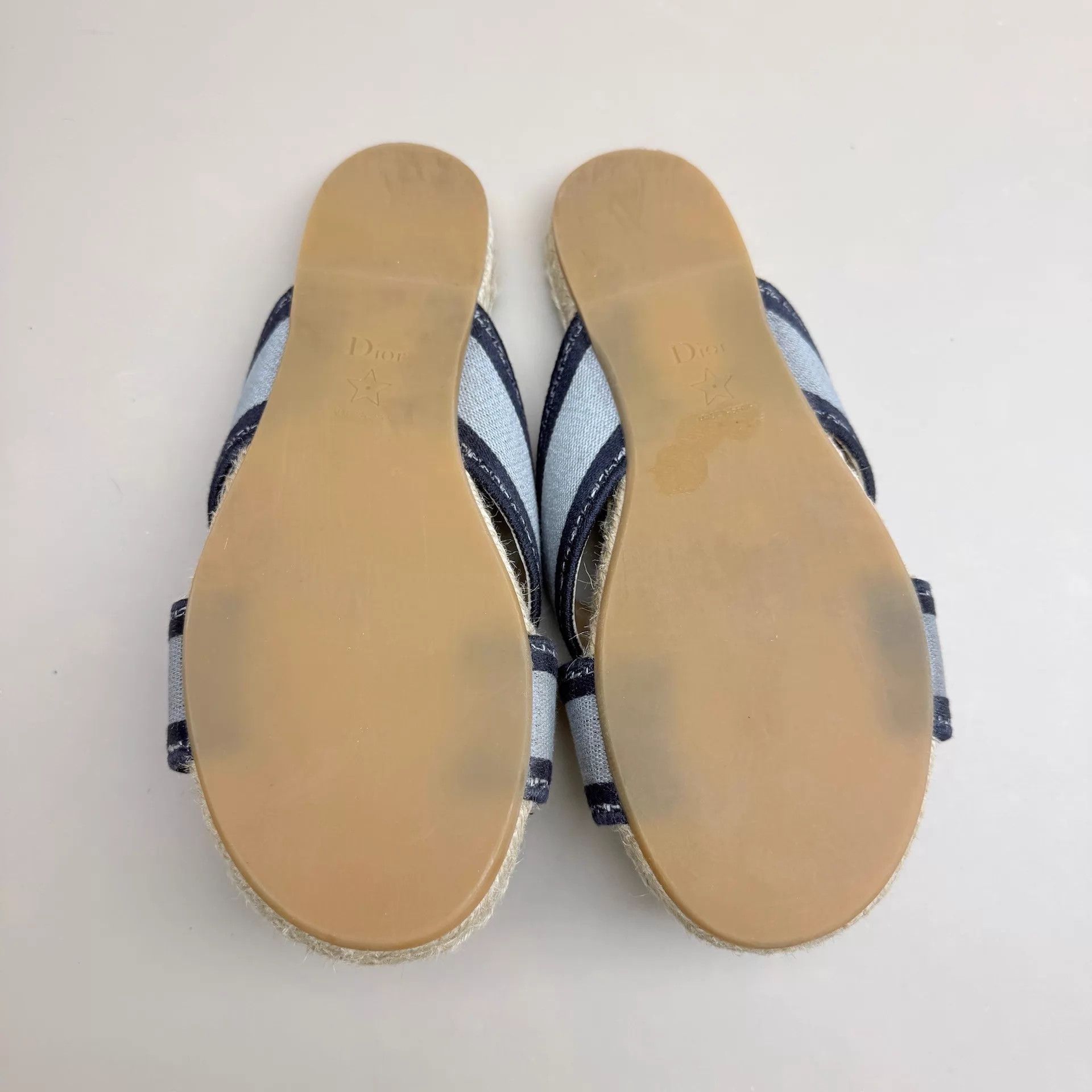 Dior Dior Light Blue Straw Strappy Slippers 37 99 New Size US 6.5 / IT 36.5 - 6 Thumbnail