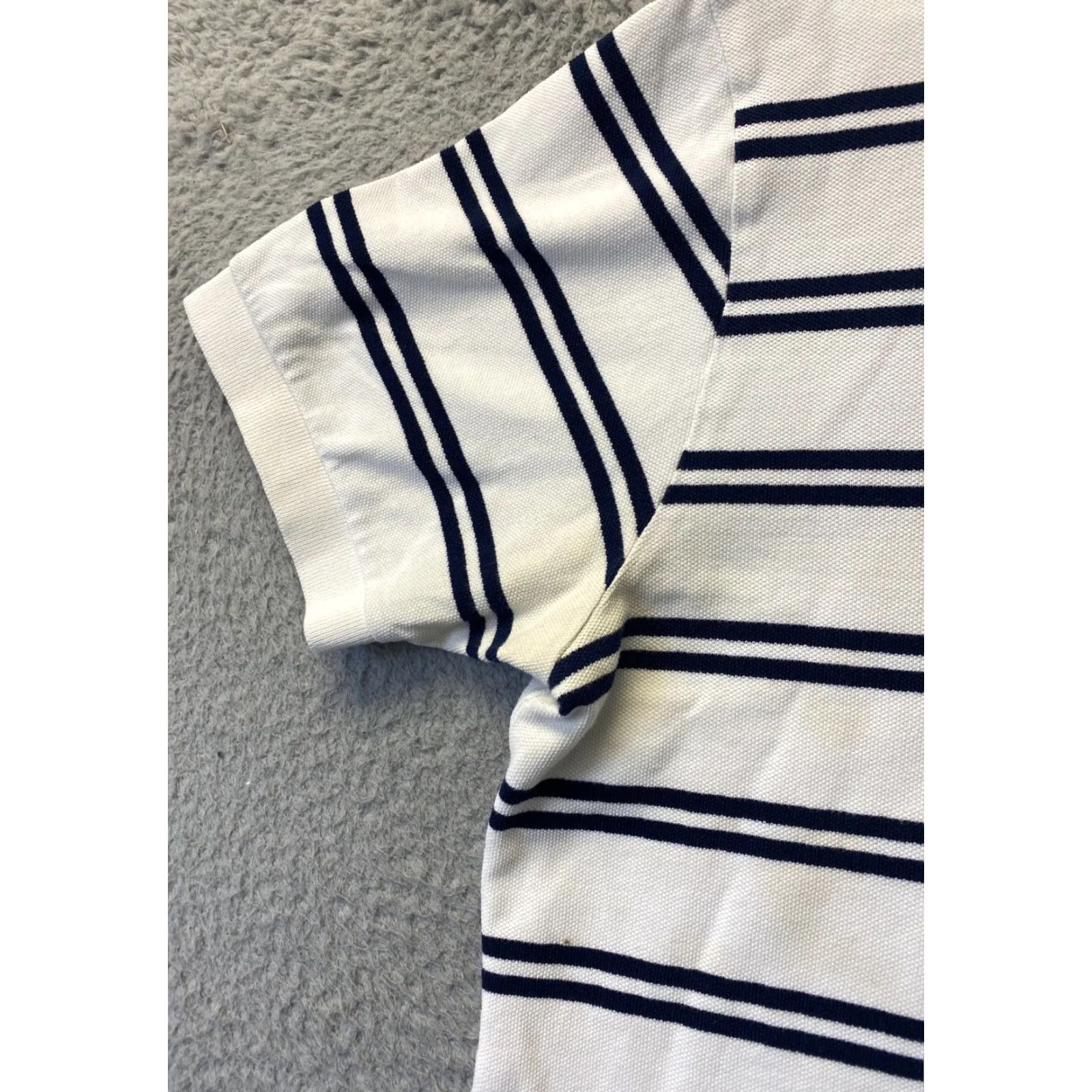 Polo Ralph Lauren VINTAGE Polo Ralph Lauren Polo Shirt Men L White Black Striped /108-27 Short Sleeve Polo Shirt Mens Large White Black Striped 90s Genre: Golf/Beac t Size US L / EU 52-54 / 3 - 4 Thumbnail